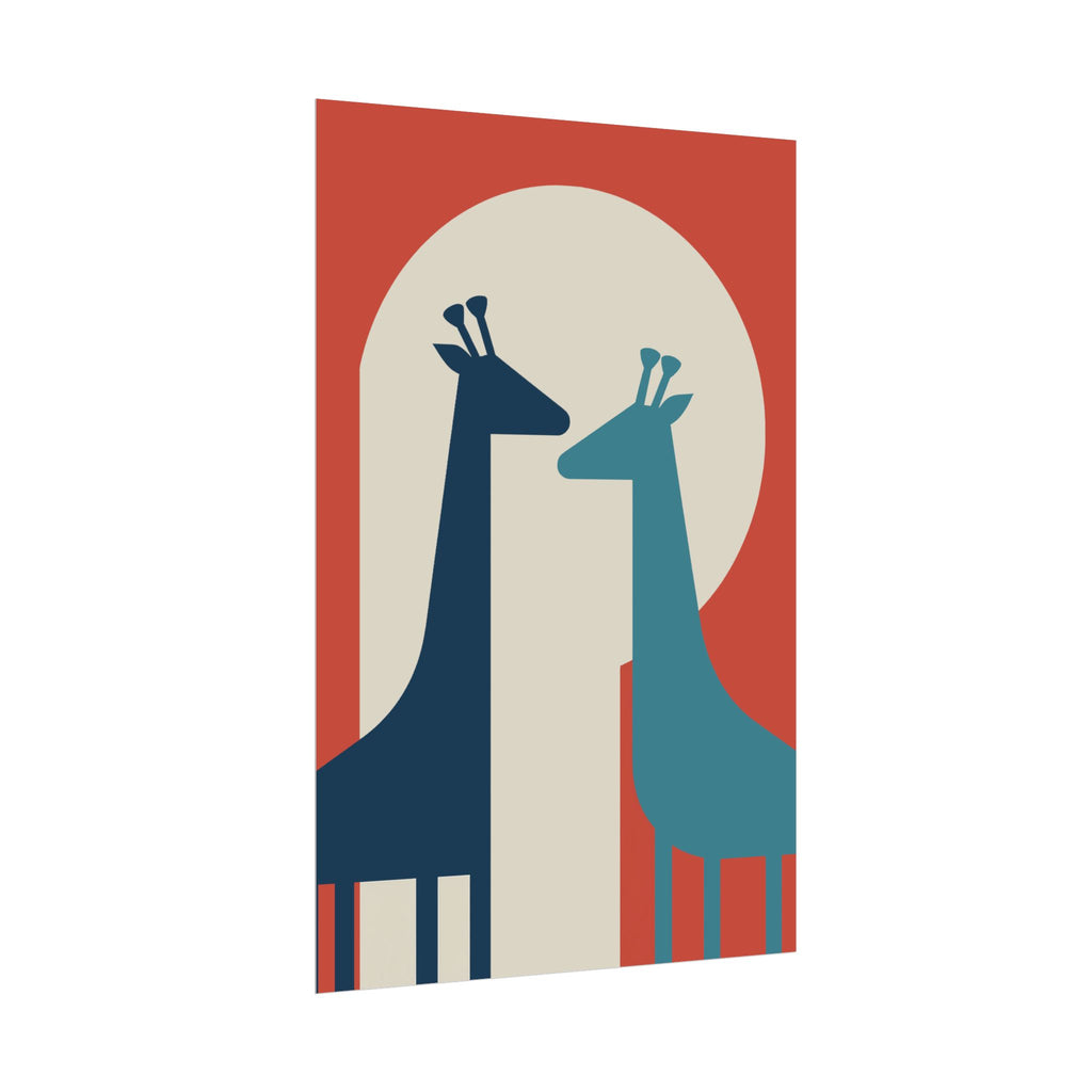 Animal Love Print Giraffes Only Rolled Poster - Animals, Giraffe, Valentines Day, Nature, Love