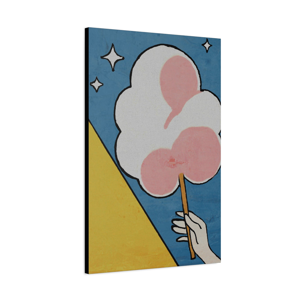 Comfort Food Pop Art Print - Cotton Candy - Matte Canvas, Stretched, 1.25"