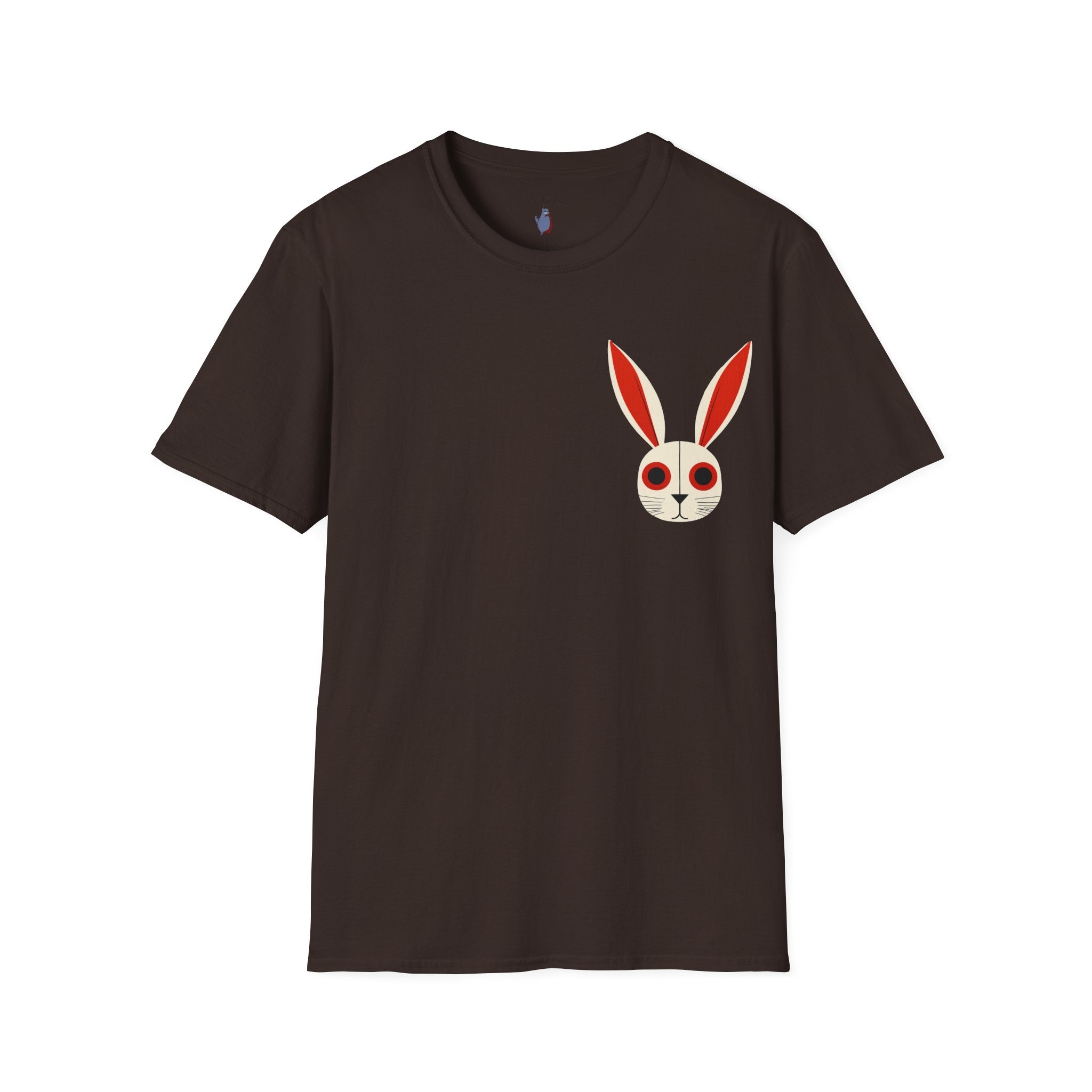 Midwest Modern Pop Iconic Bunny Head  - 100% Cotton Graphic Tee - animal lovers, bunny, rabbit, red, white