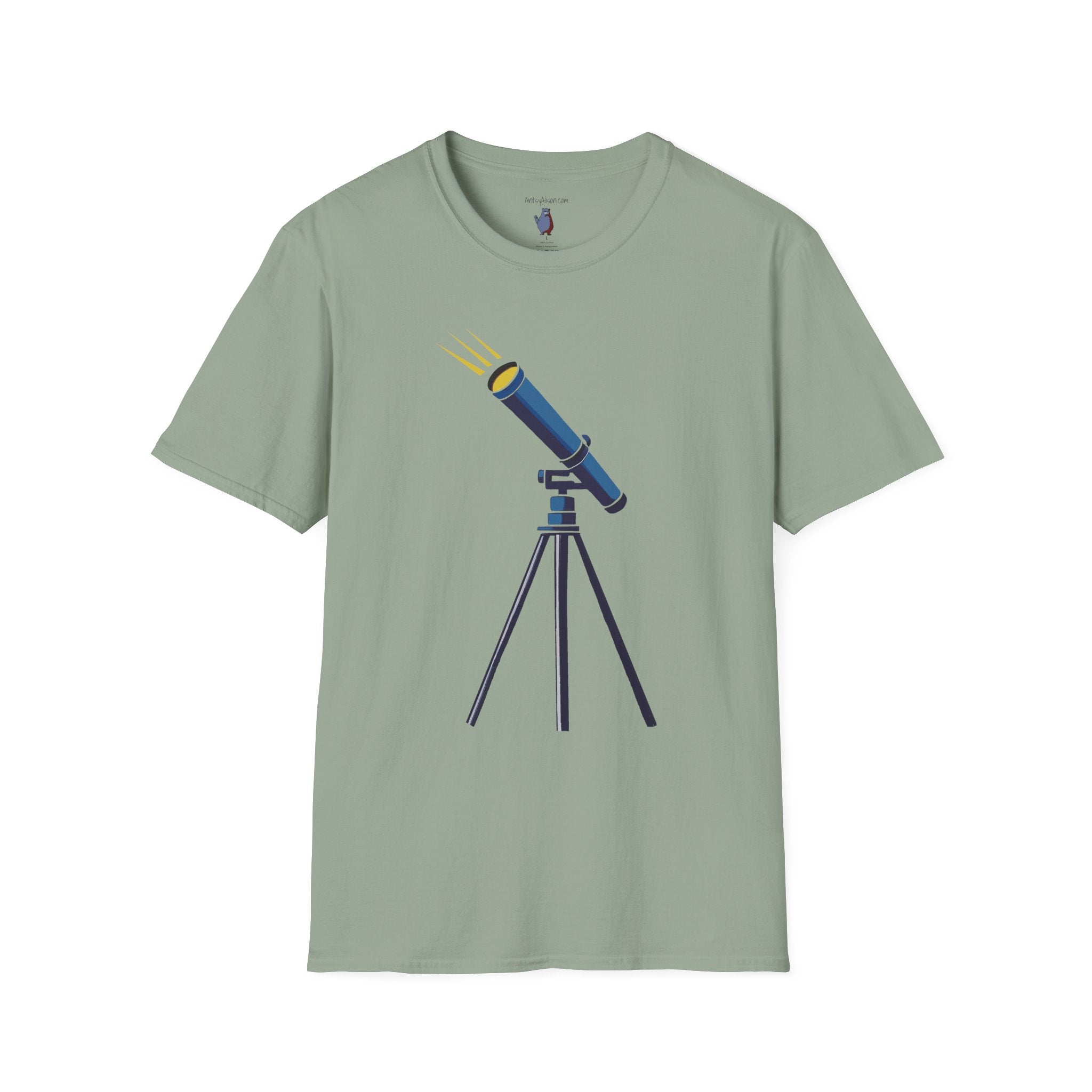 Midwest Modern Telescope Pop Art Graphic Art Tee - 100% Cotton T-Shirt
