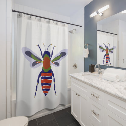 Bold and Beautiful Modern Bee Shower Curtain