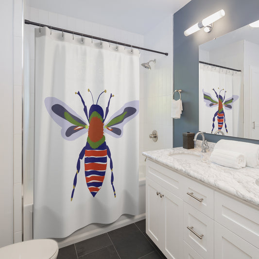 Bold and Beautiful Modern Bee Shower Curtain