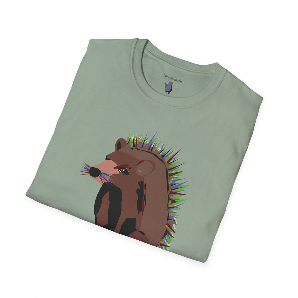 Stick With Me Graphic Art Porcupine Tee - 100% Cotton T-Shirt