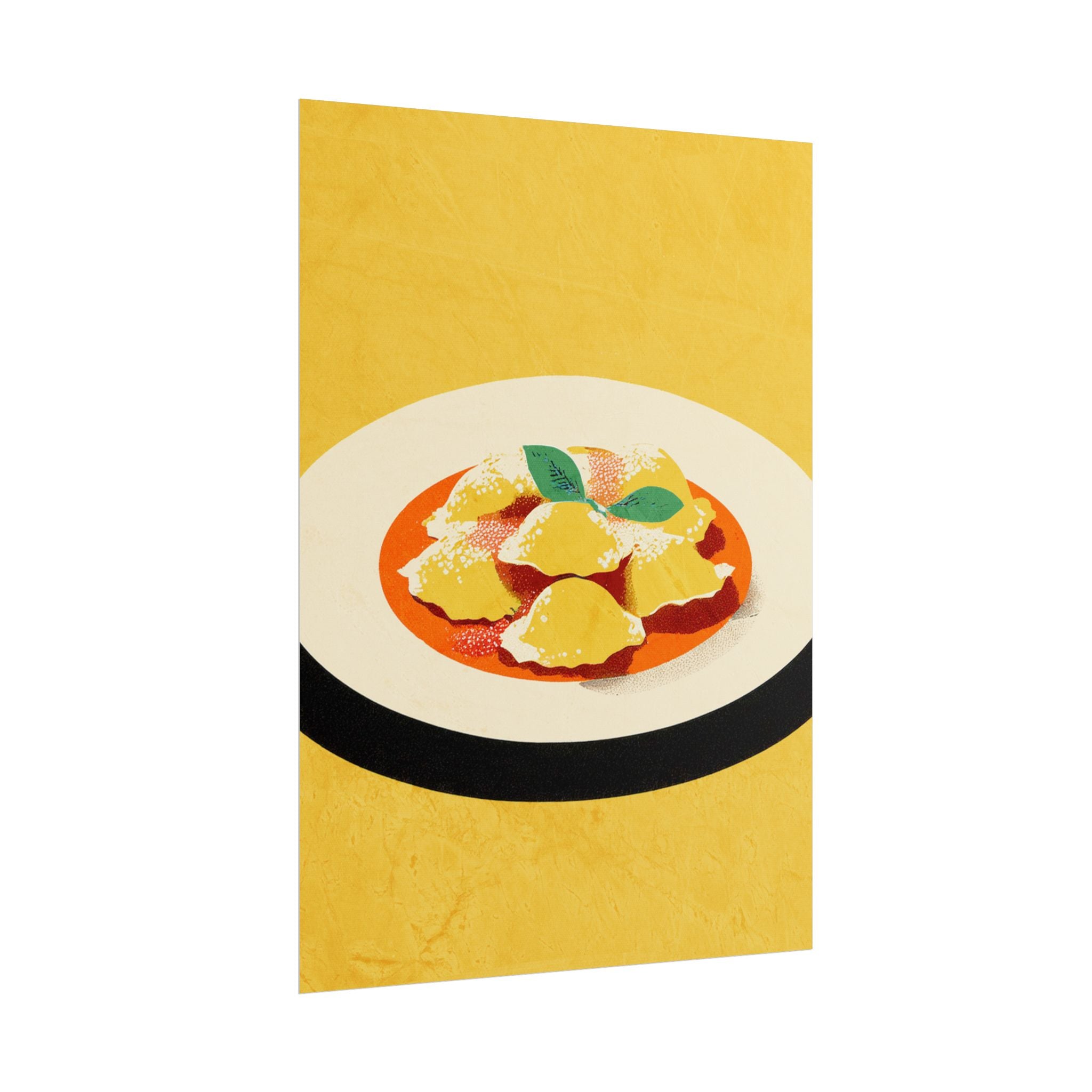 Comfort Food Pop Art Print-Ravioli Pasta Rolled Poster