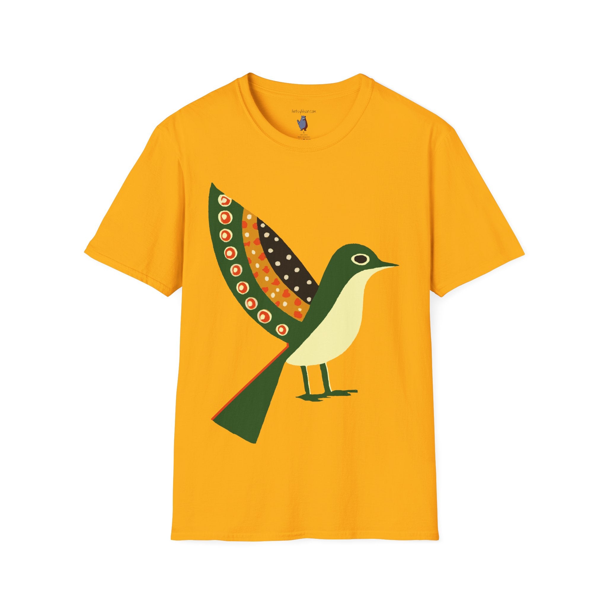 Ready to Fly Bird Graphic Art Tee - 100% Cotton T-Shirt