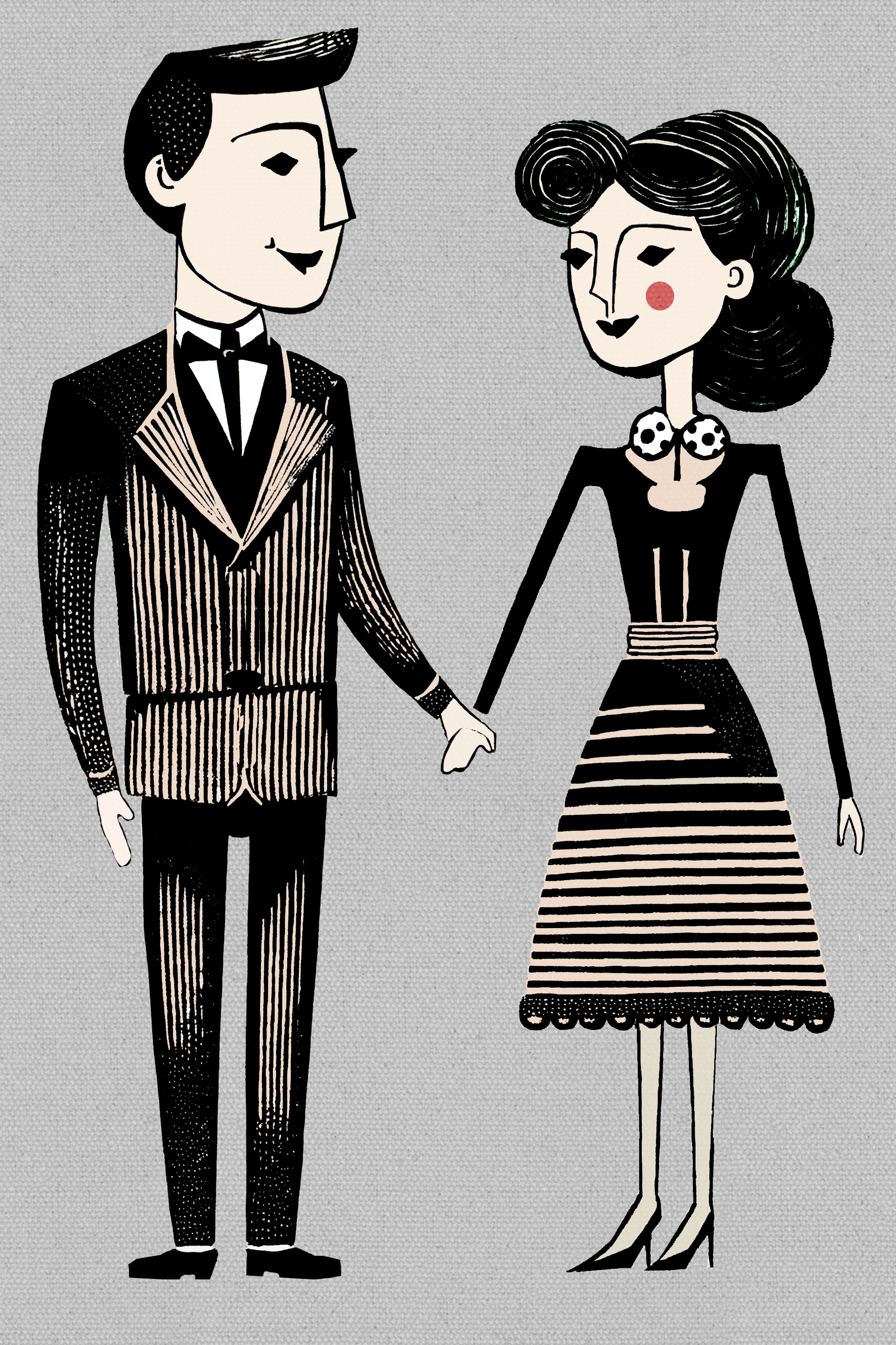 When Two Are in Love Couple Graphic Art Print - Matte Canvas, Stretched, 1.25"