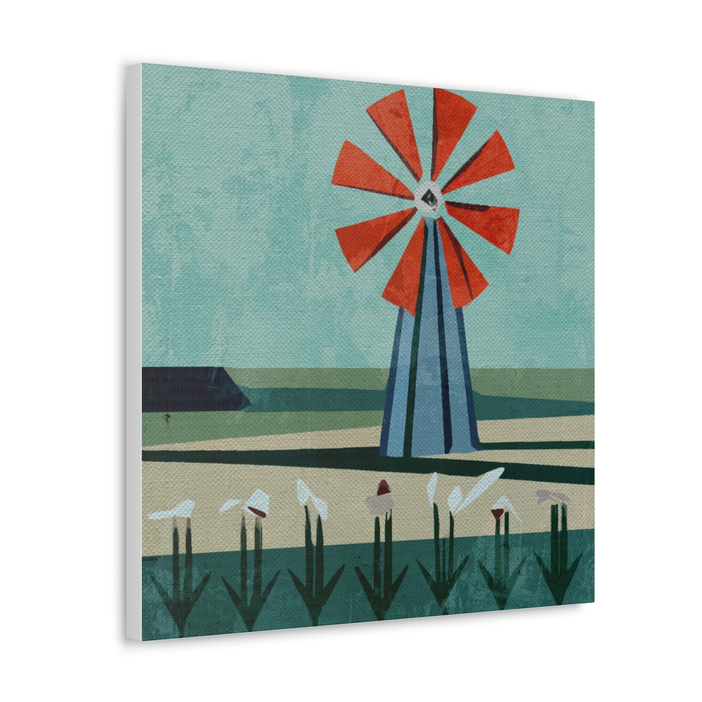 Canvas Art Print - Danish Modern Style Windmill Landscape