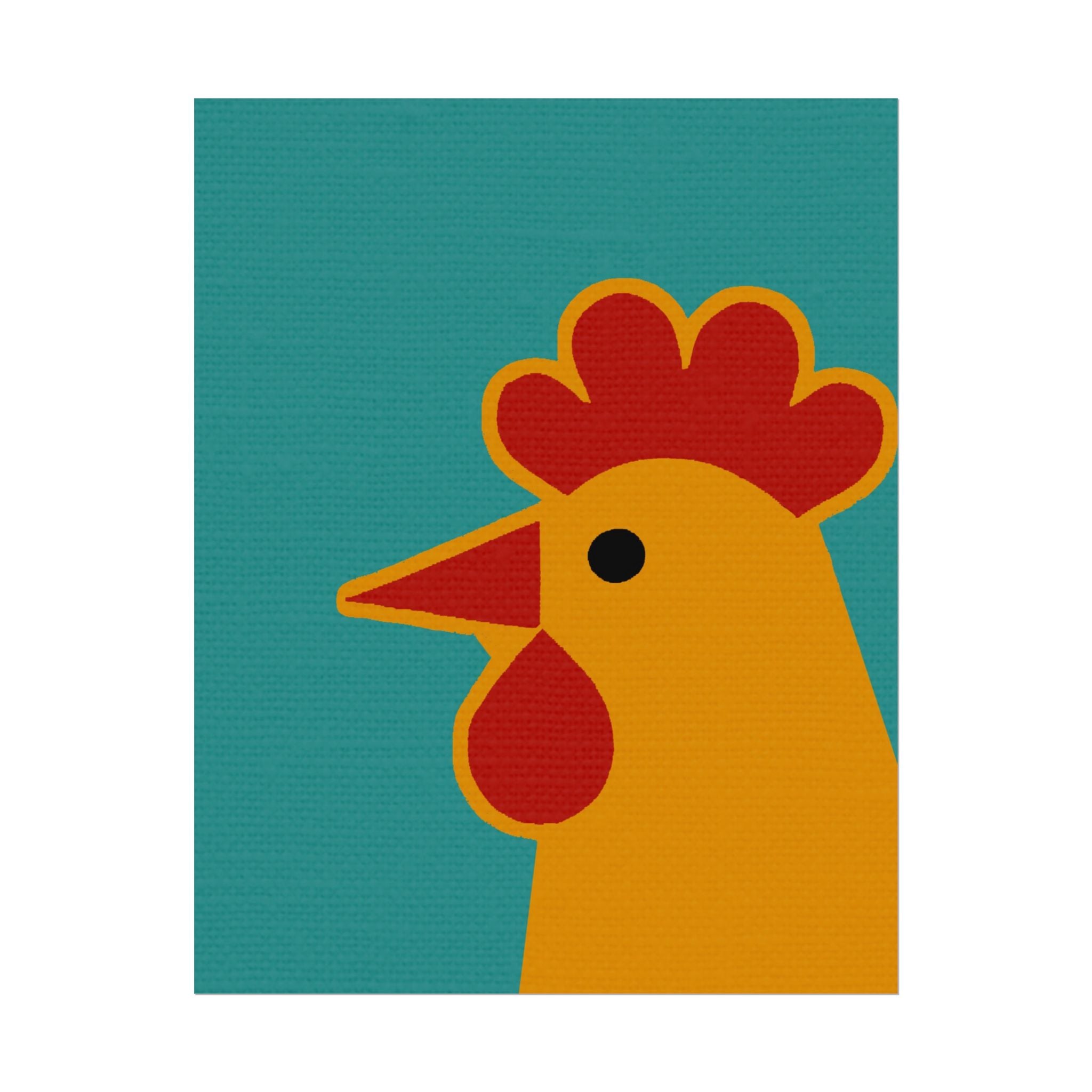 Pop Art Style Chicken, Rolled Poster -  animal lovers, spring, summer, easter, chicken