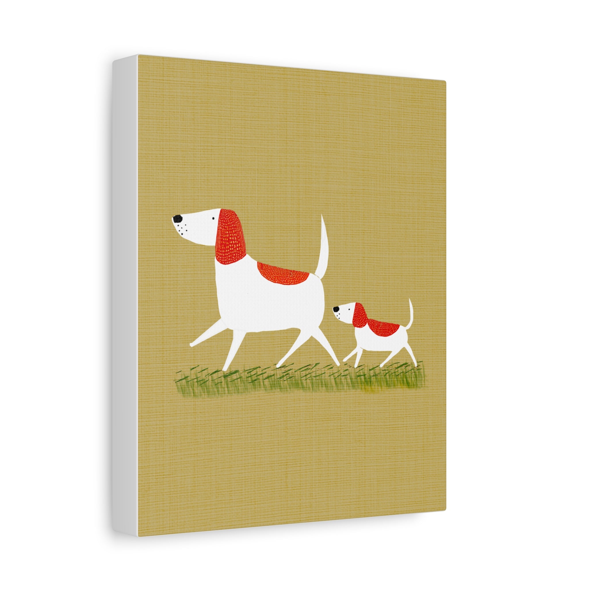 Midwest Mod Springtime Adventure Dog Duo Nursery Kids Art Print - Matte Canvas, Stretched, 1.25"