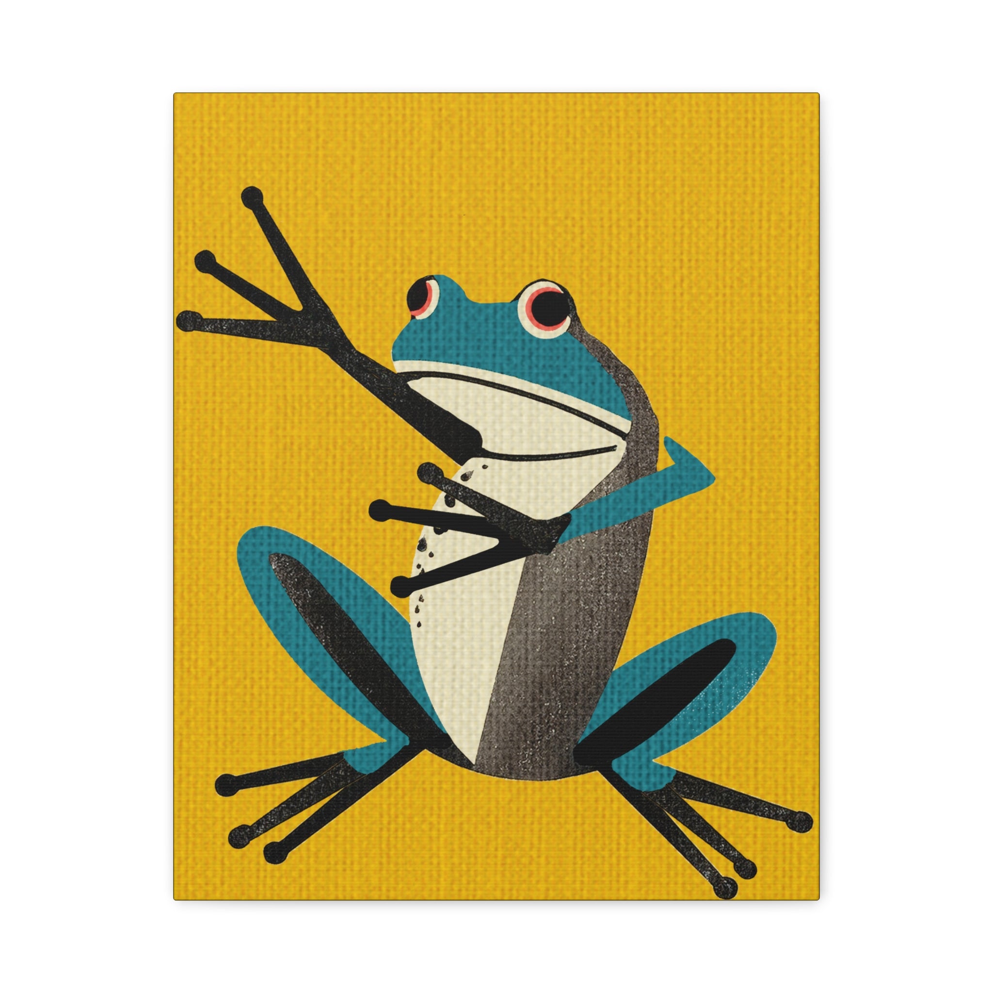 Turquoise Pop Style Frog - Matte Canvas, Stretched, 1.25"