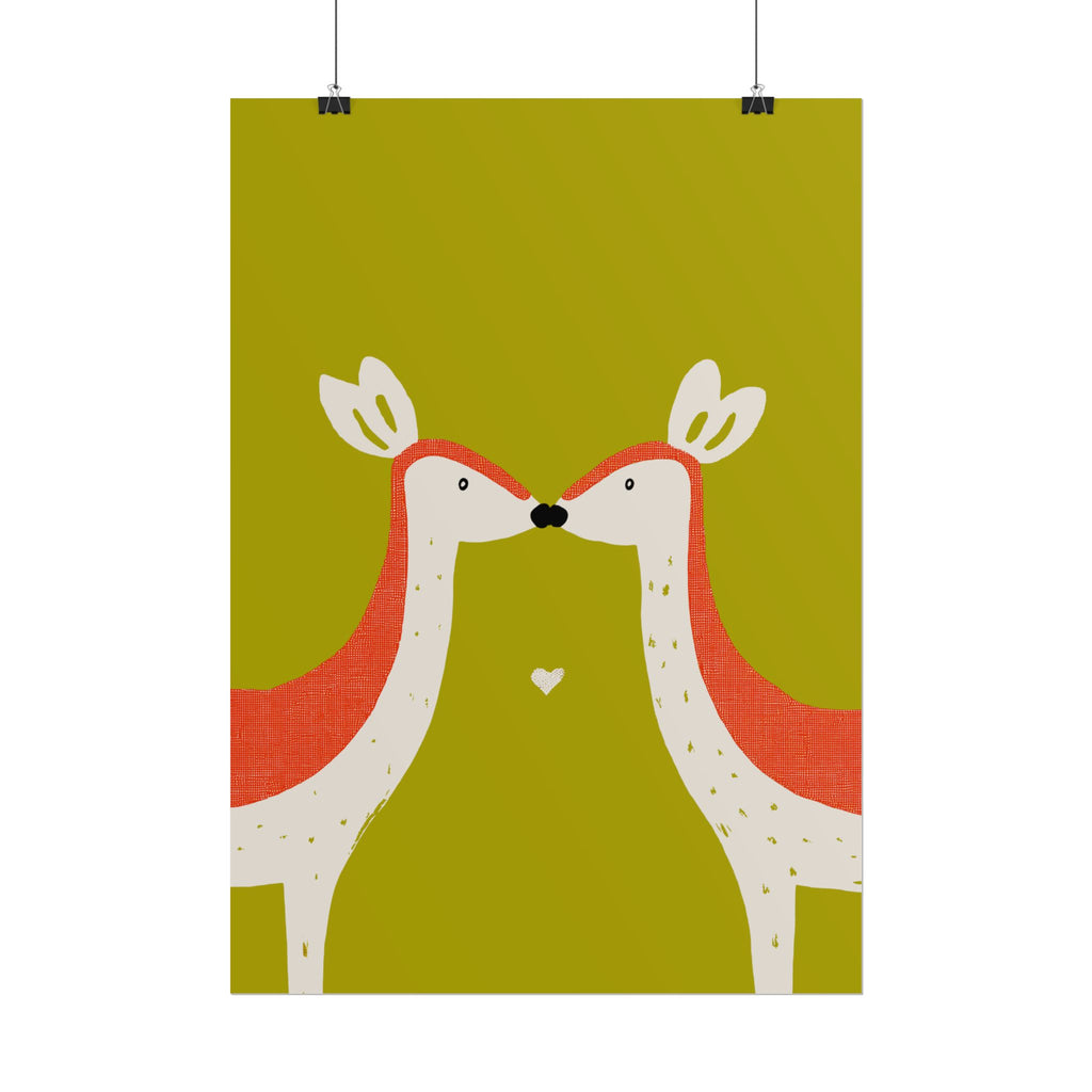 Animal Love Print Deer Only Rolled Poster - Animals, Deer, Doe, Valentines Day, Nature, Love
