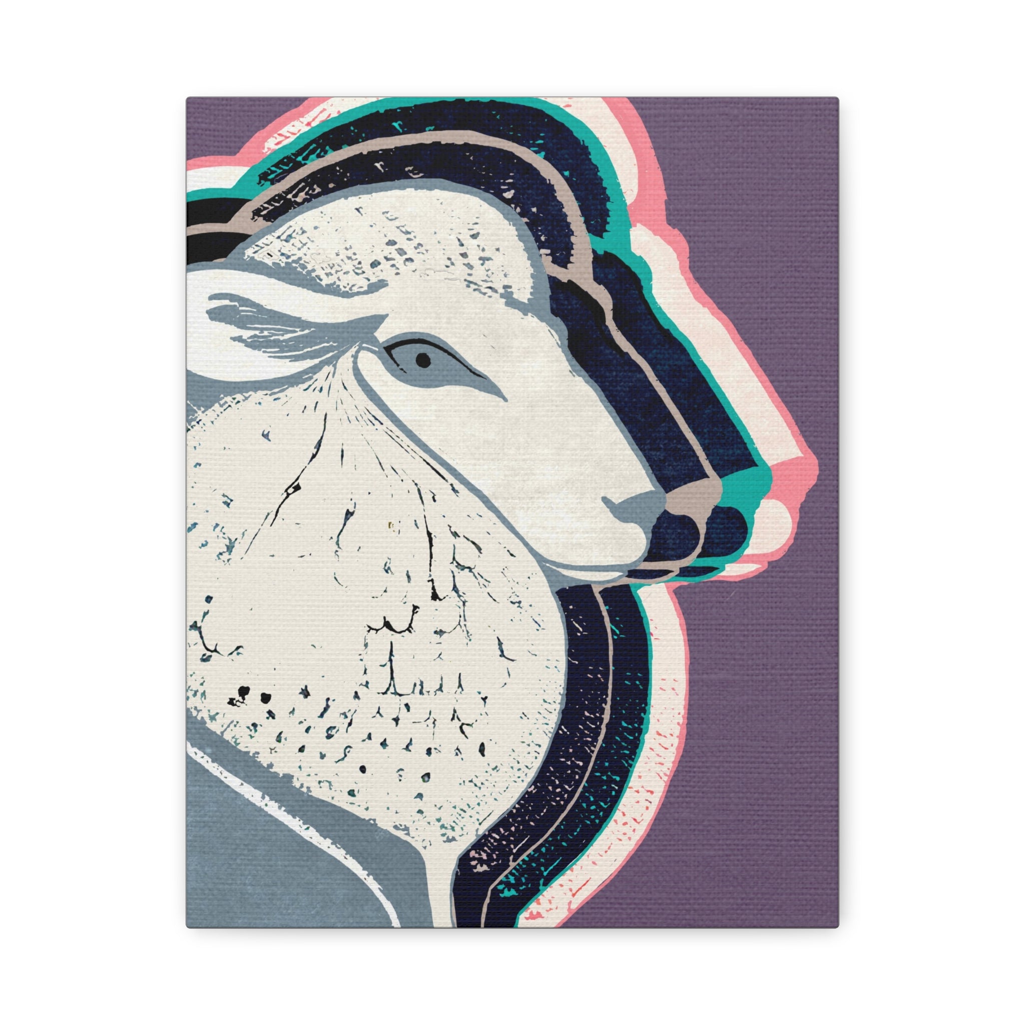 Midwest Modern Abstract Springtime Sheep Print - Matte Canvas, Stretched, 1.25" -  home decor, wall art, nature, animal lovers, sheep, spring