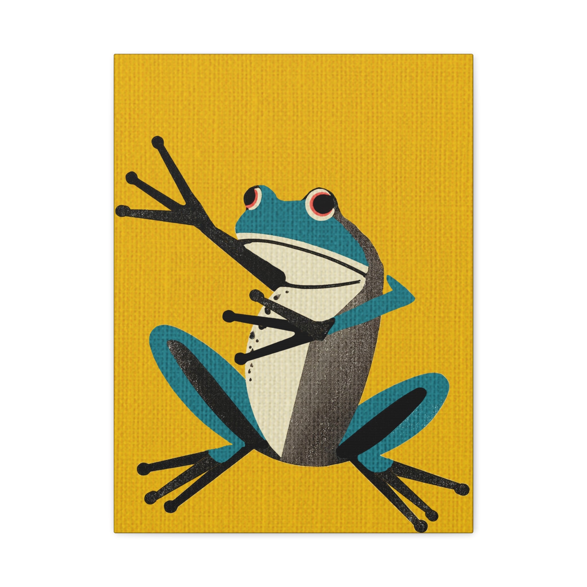 Turquoise Pop Style Frog - Matte Canvas, Stretched, 1.25"