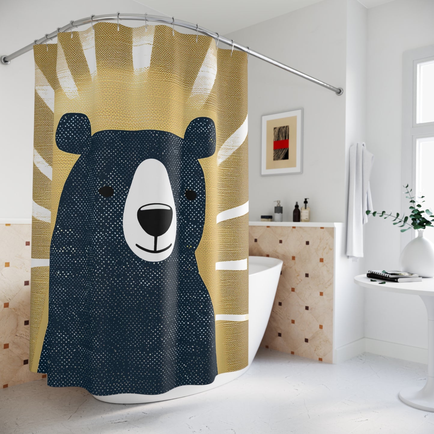 Good Morning Bear Shower Curtain