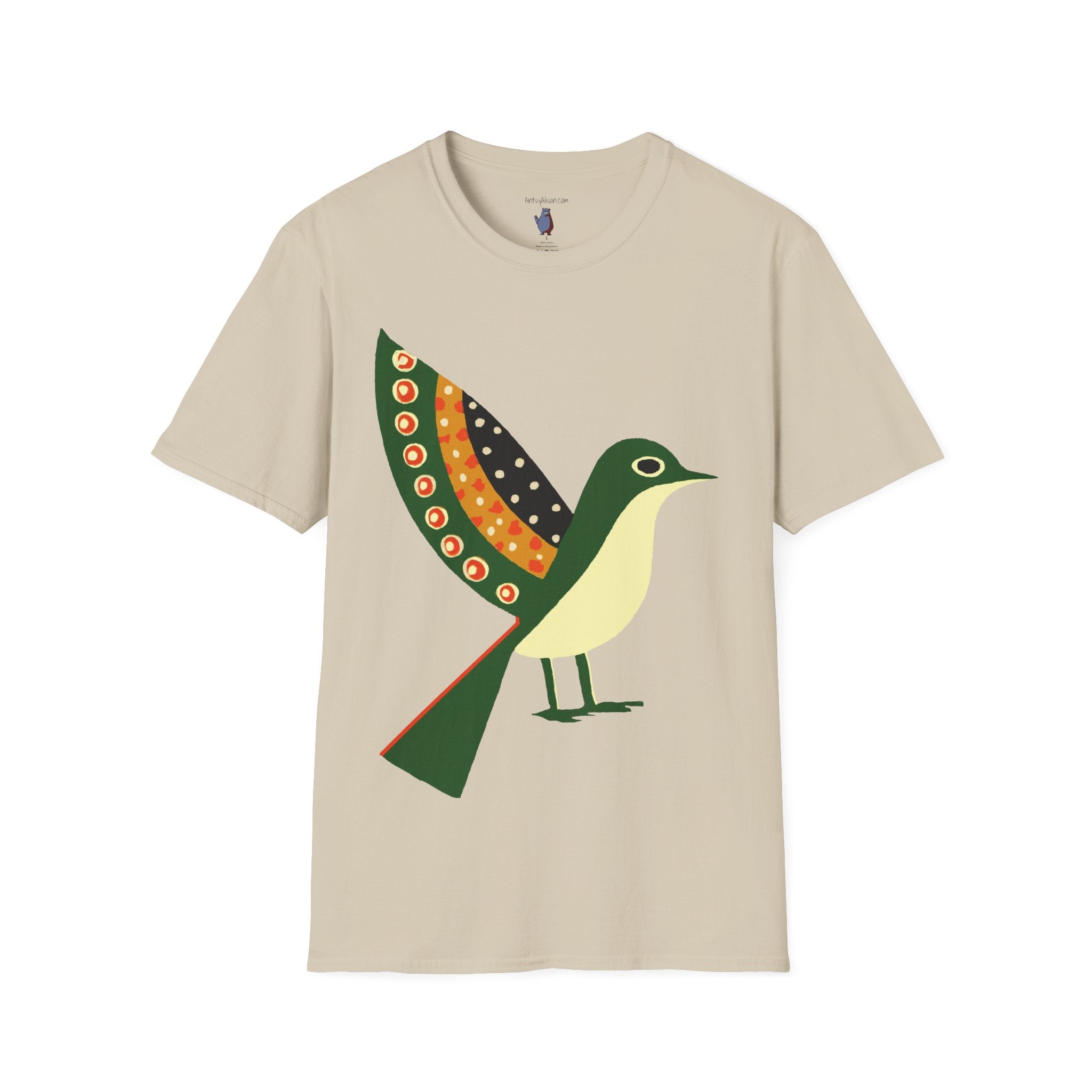 Ready to Fly Bird Graphic Art Tee - 100% Cotton T-Shirt