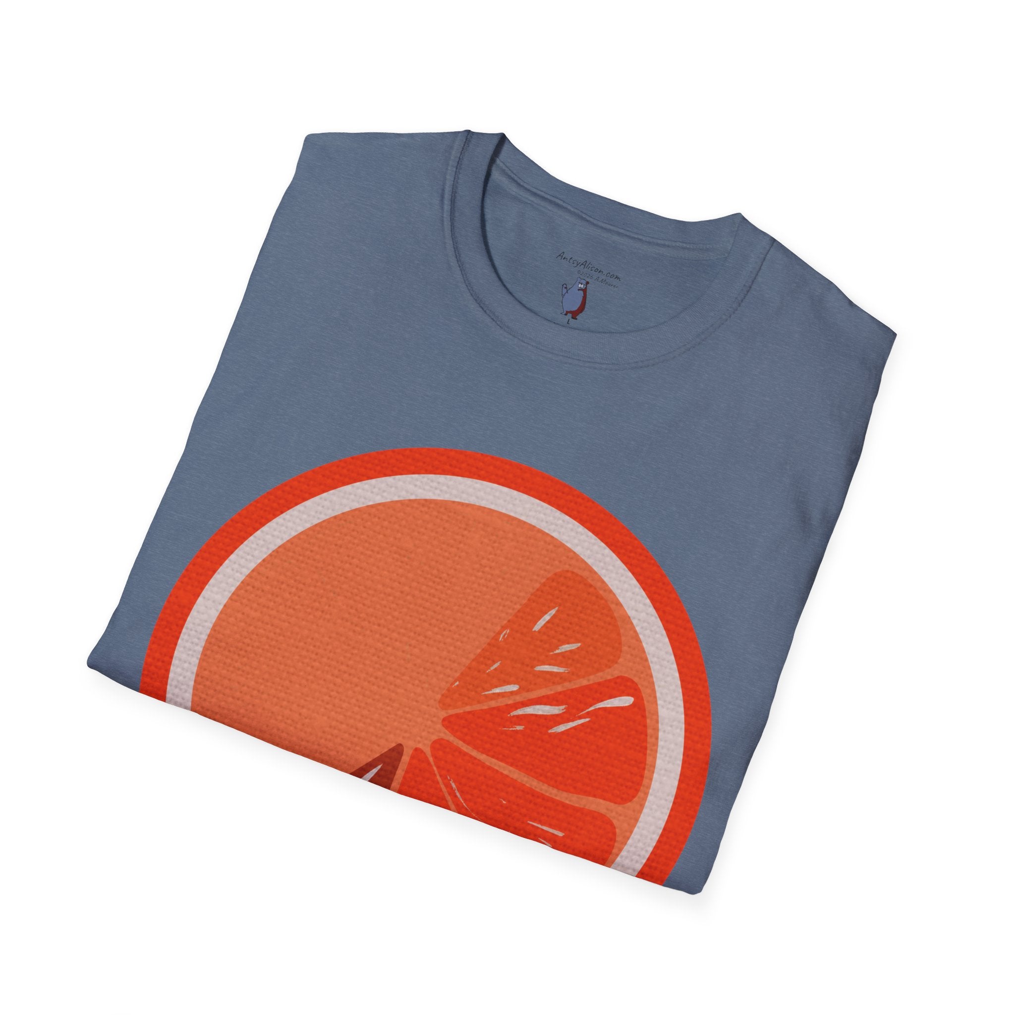 Midwest Modern Pop Icon Orange Slice - 100% Cotton Graphic Tee - orange, fruit