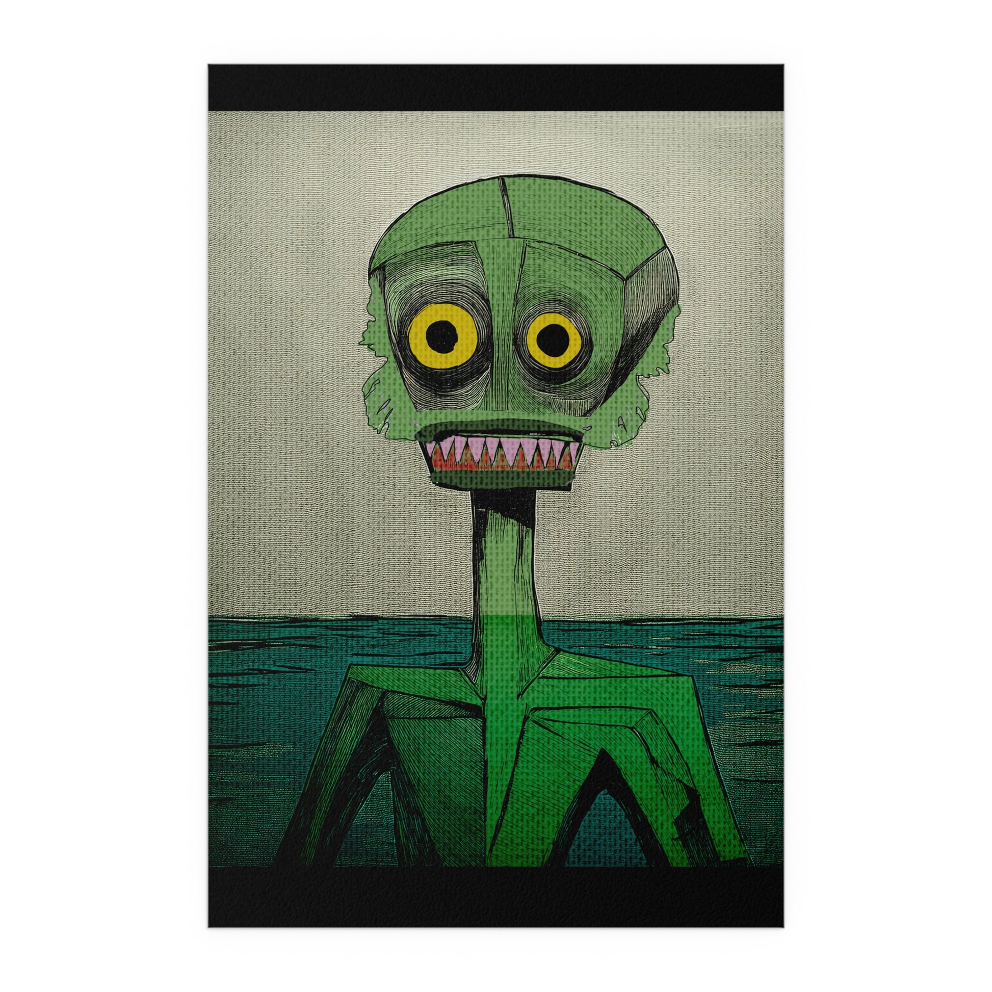 Midwest Mod Creature from the Black Lagoon Seasonal Silk Poster, Indoor and Outdoor Decor, Seasonal Decor, Halloween, Monsters, Creatures