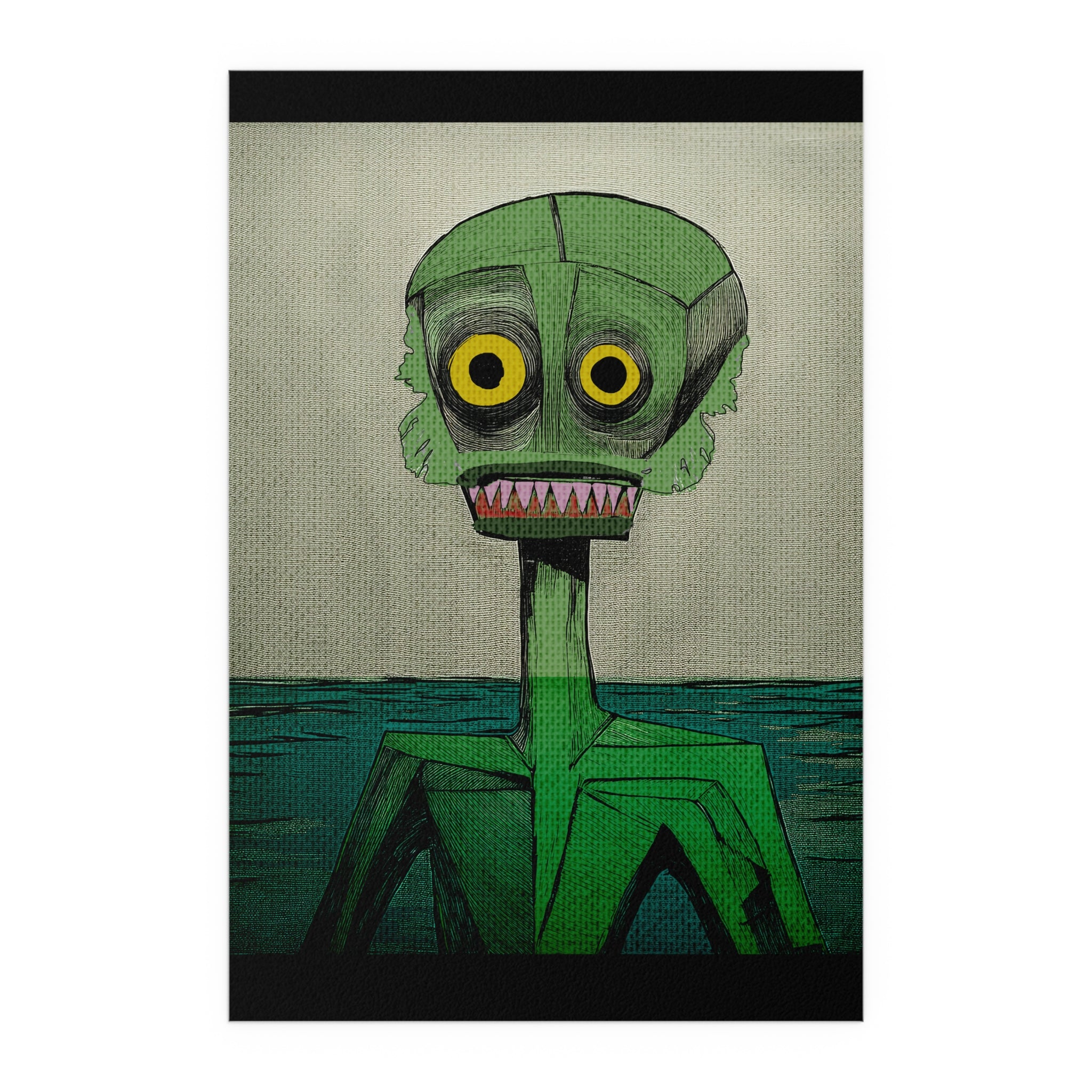 Midwest Mod Creature from the Black Lagoon Seasonal Silk Poster, Indoor and Outdoor Decor, Seasonal Decor, Halloween, Monsters, Creatures