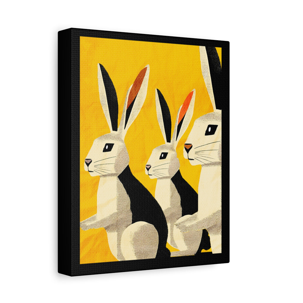 Three Little Rabbits Art Print - Matte Canvas, Stretched, 1.25"