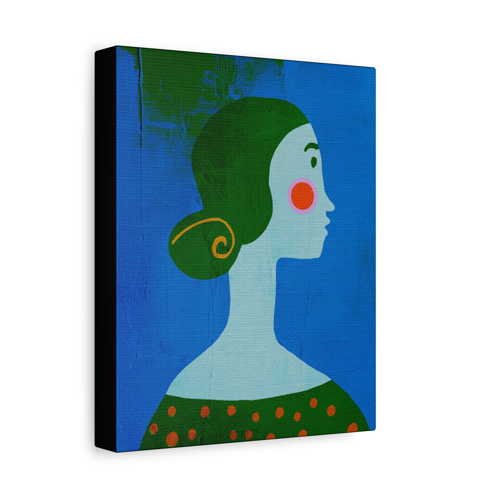 Midwest Modern Pop Art Girl Portrait No. 2 Print - Matte Canvas, Stretched, 1.25" -  home decor, wall art, portrait, woman