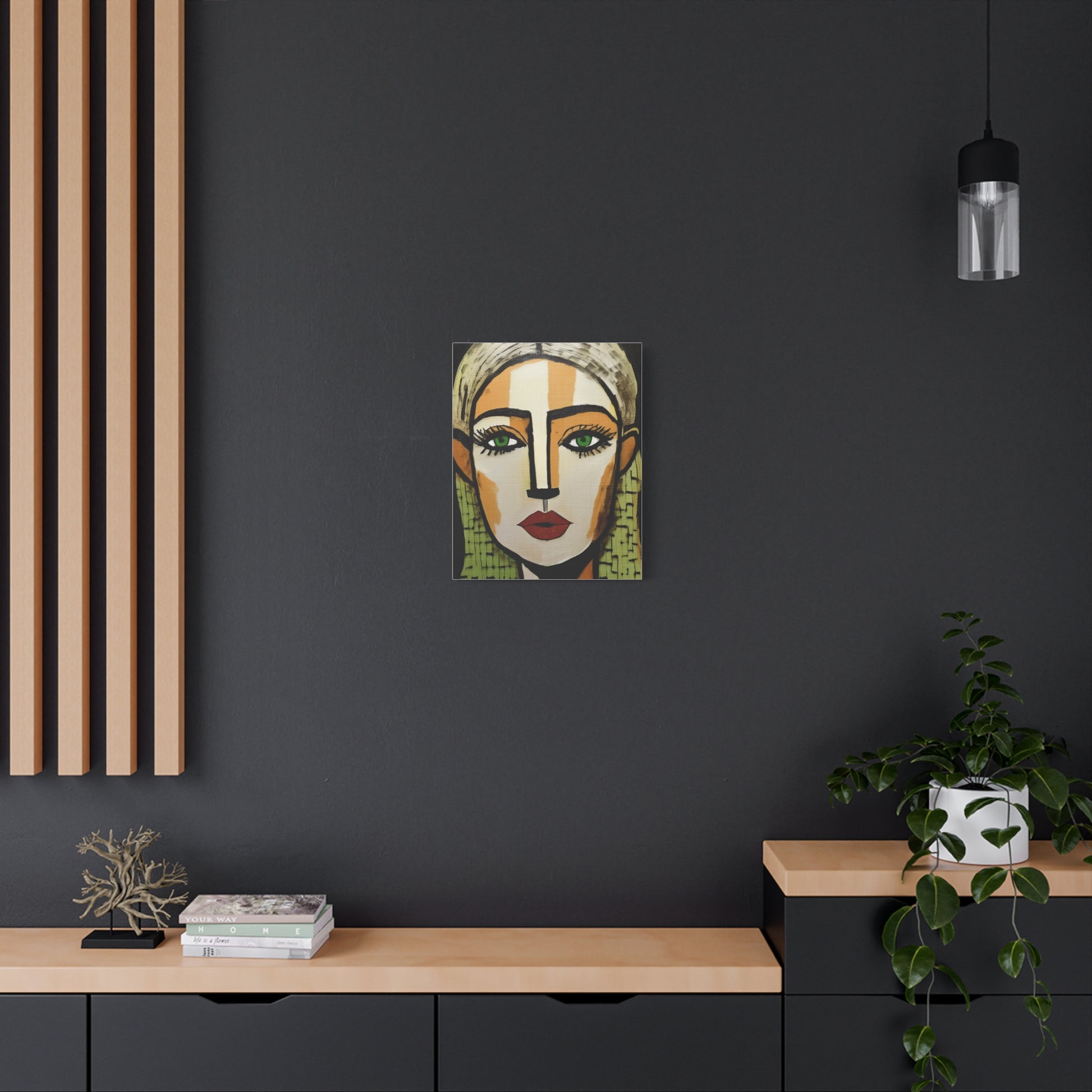 Abstract Textured Woman Portrait Art Print - Matte Canvas, Stretched, 1.25"