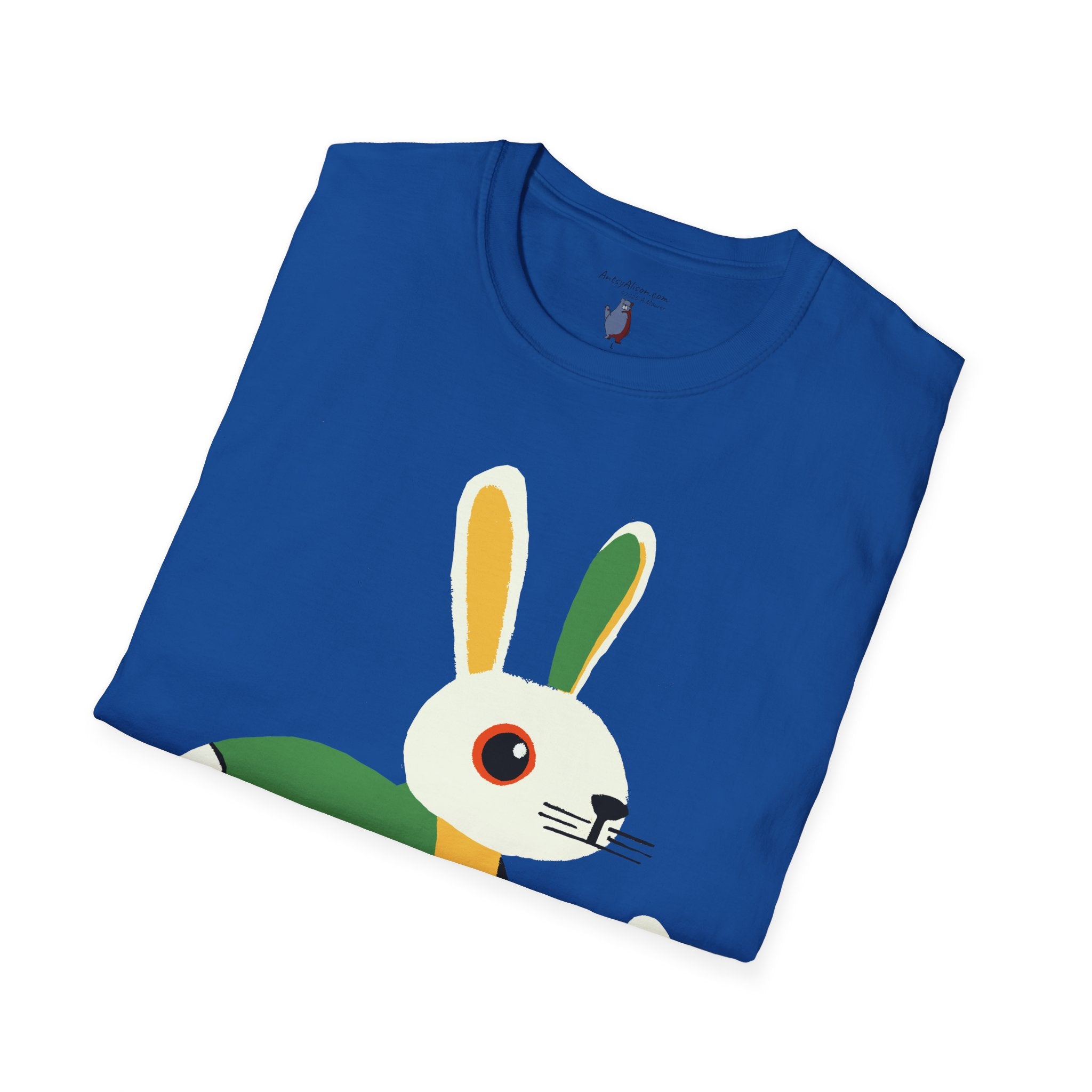 Midwest Modern Run Rabbit Run #1 - 100% Cotton Graphic Tee - animal lovers, rabbit, bunny, easter, spring