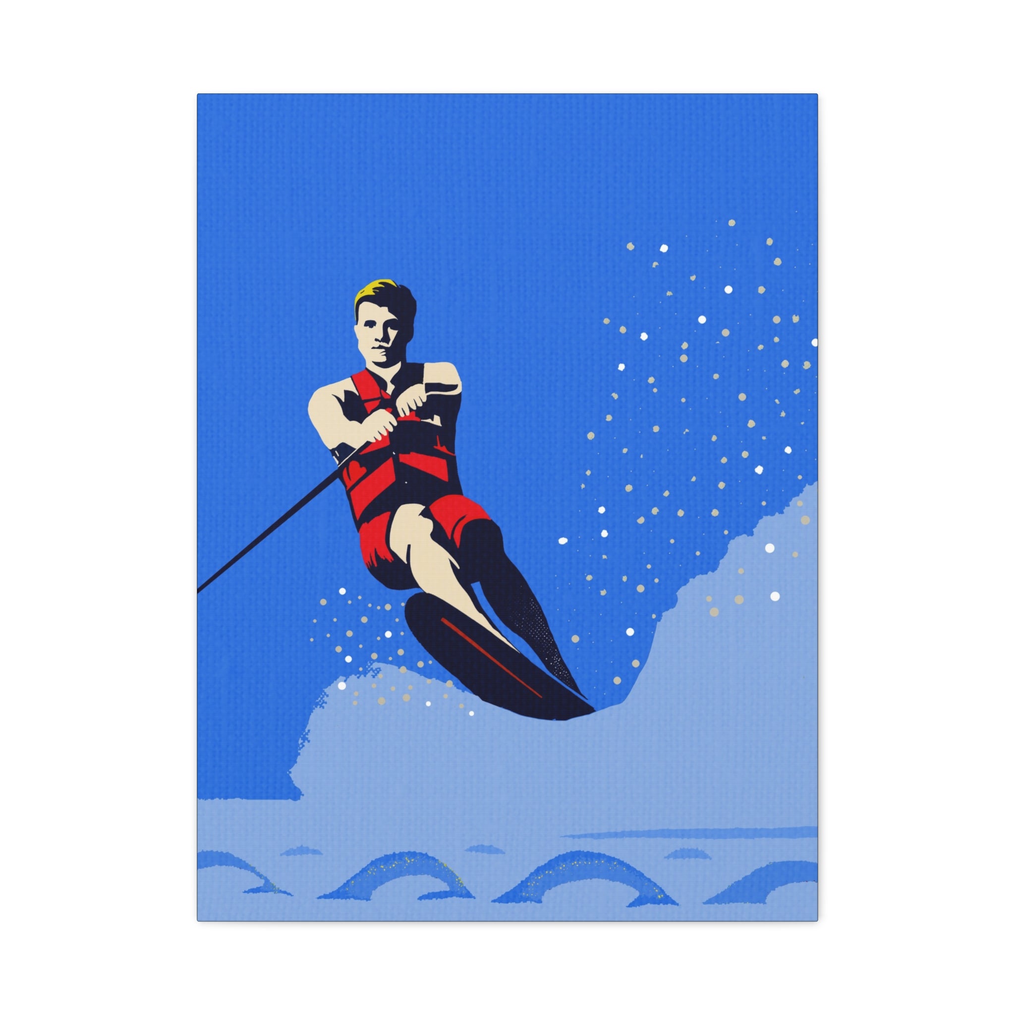 Midwest Modern Outdoor Activity Water Skier Print - Matte Canvas, Stretched, 1.25" -  home decor, wall art, nature, water ski