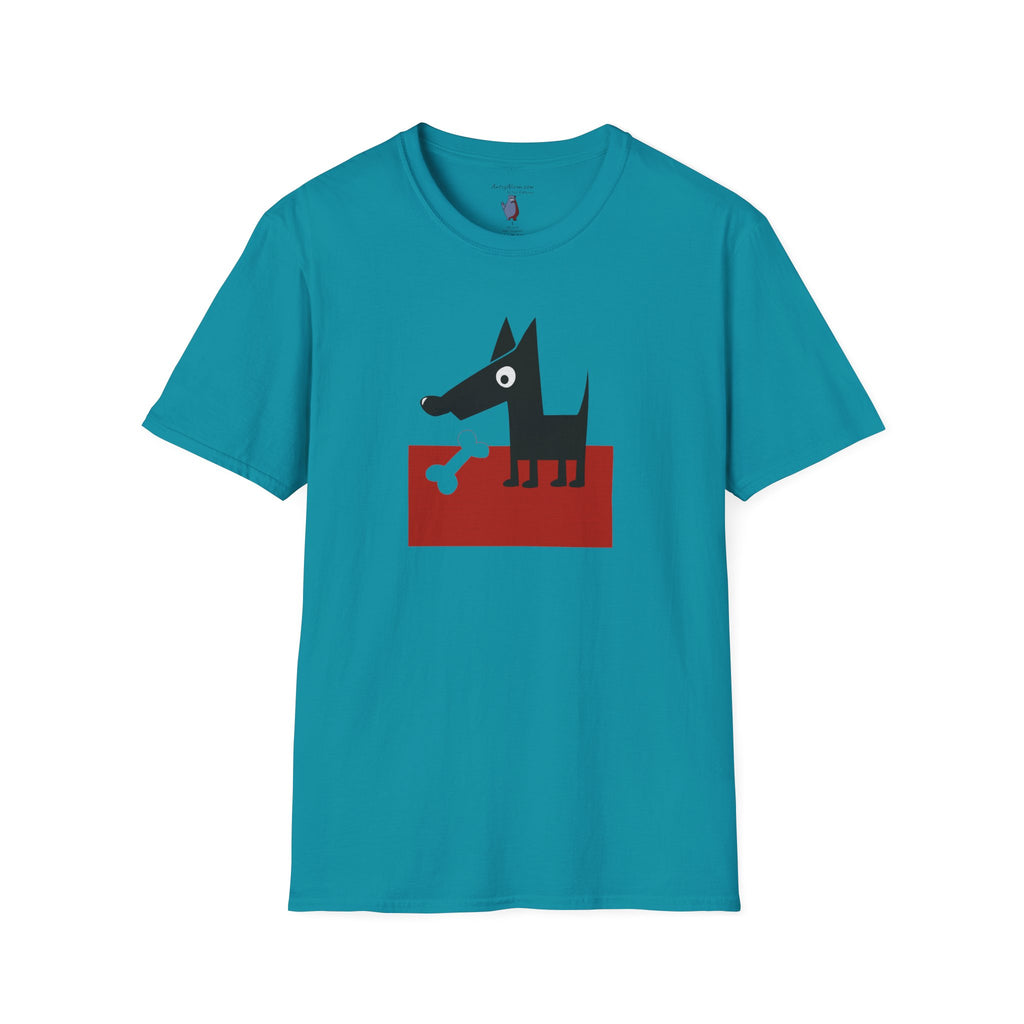 Midwest Modern Pop Icon Dog & Bone 100% Cotton Graphic Tee - animal lovers, dog, canine, bones