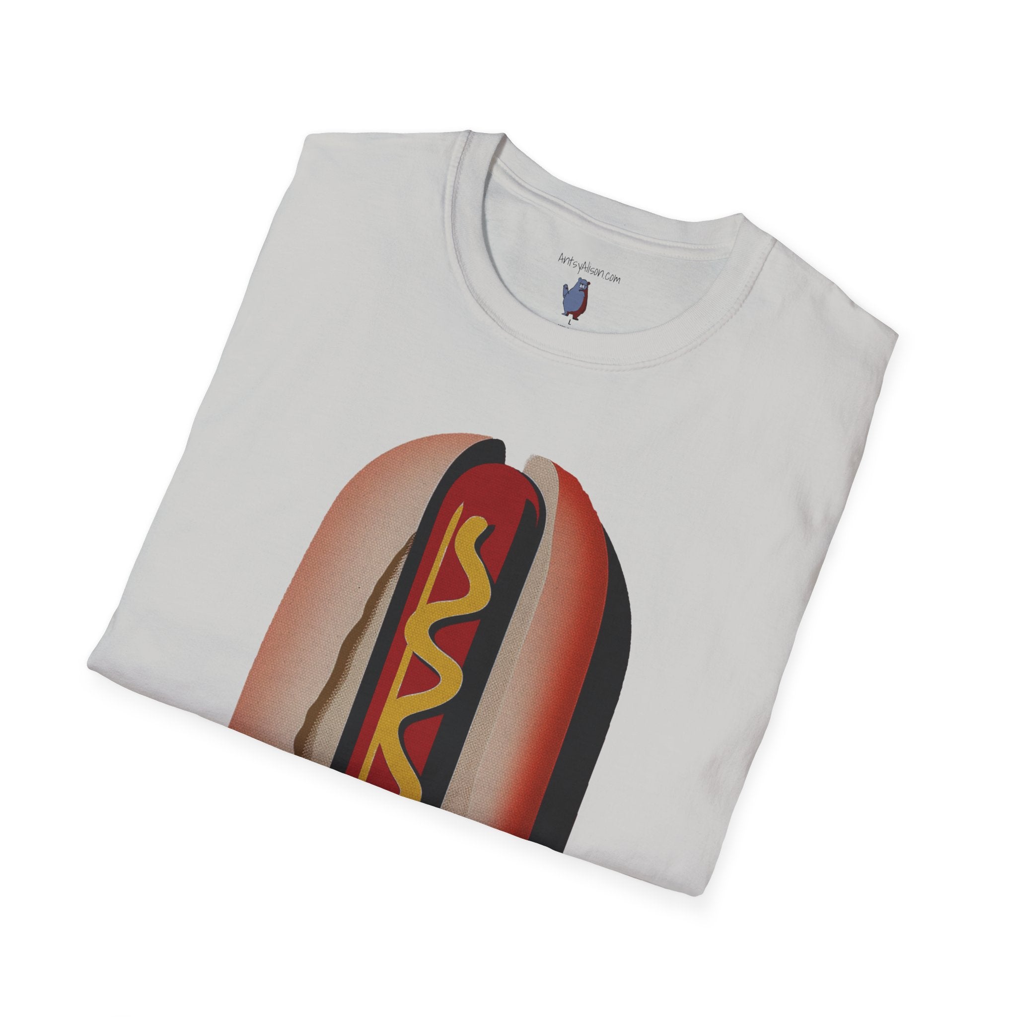 Hot Dog Graphic Art Tee - 100% Cotton T-Shirt