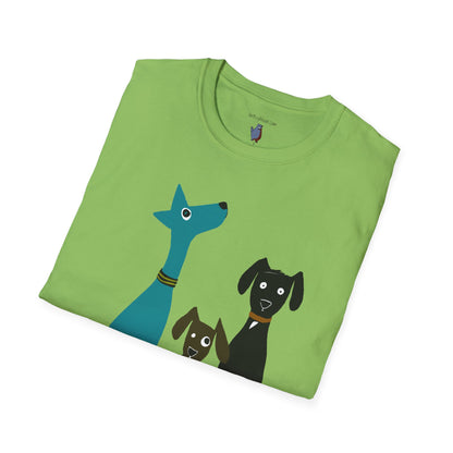 Retro Dog Trio #2 Graphic Art - 100% Cotton T-Shirt