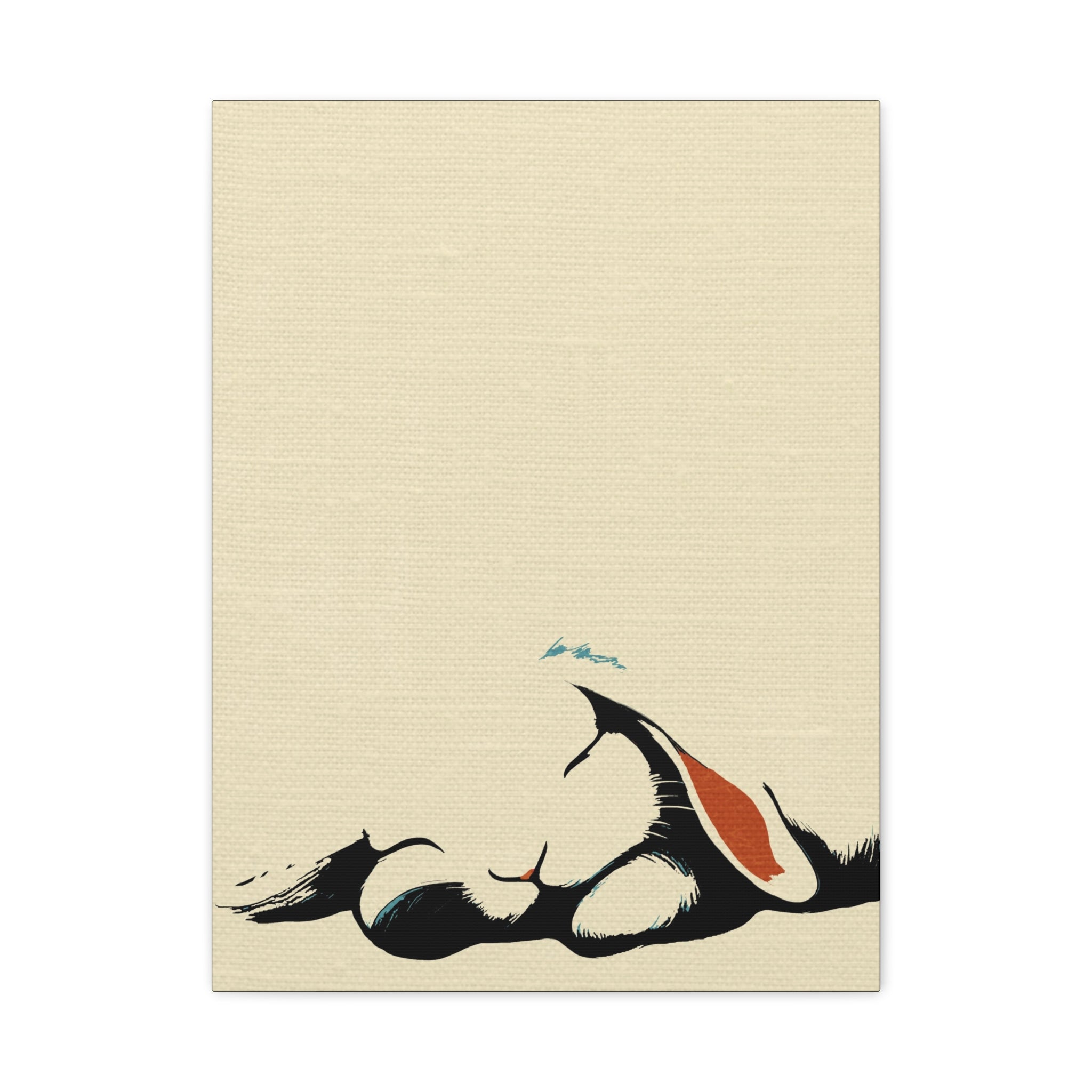 Midwest Modern Sleeping Bunny Rabbit Print - Matte Canvas, Stretched, 1.25" -  home decor, wall art, nature, bunny, rabbit, nap, sleep