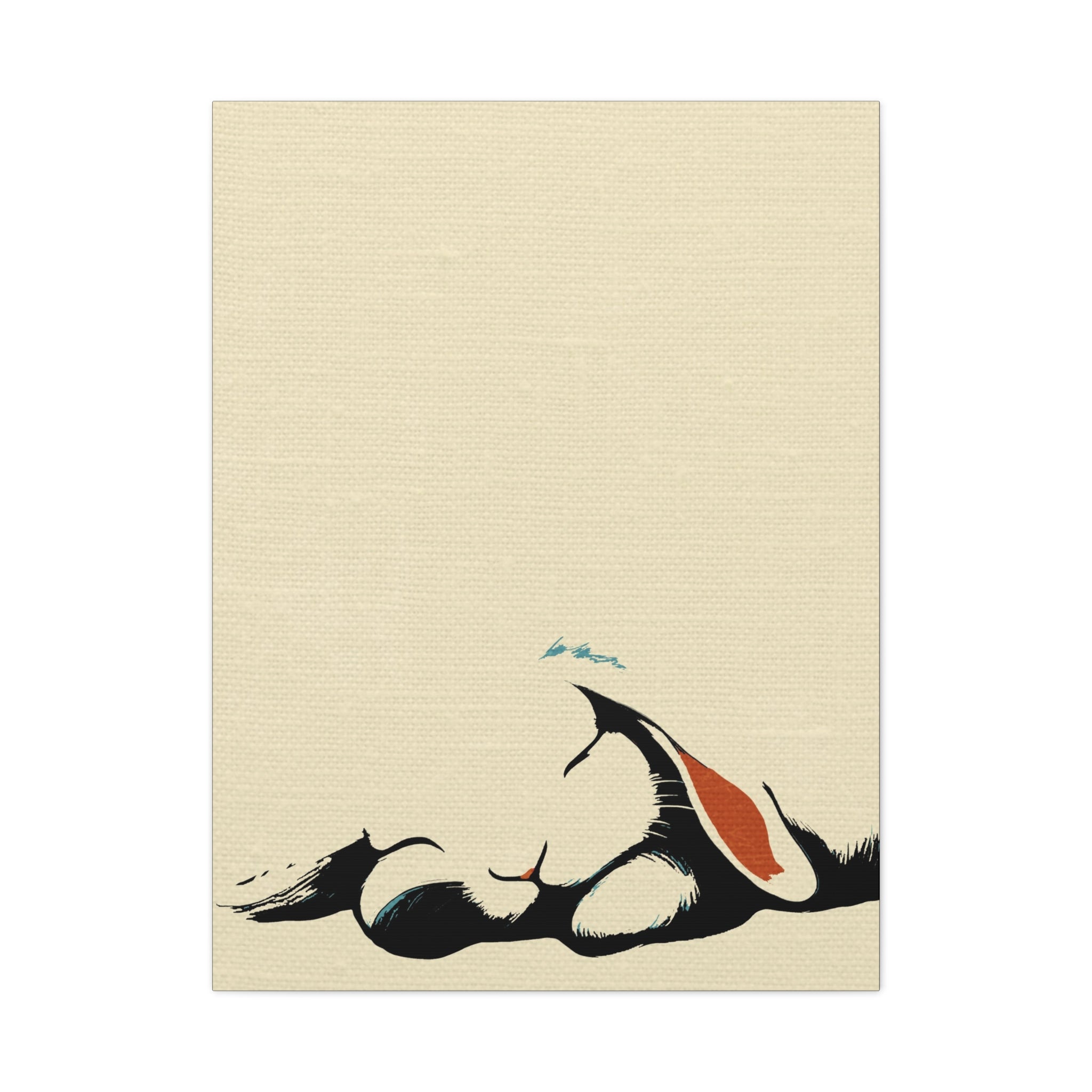 Midwest Modern Sleeping Bunny Rabbit Print - Matte Canvas, Stretched, 1.25" -  home decor, wall art, nature, bunny, rabbit, nap, sleep