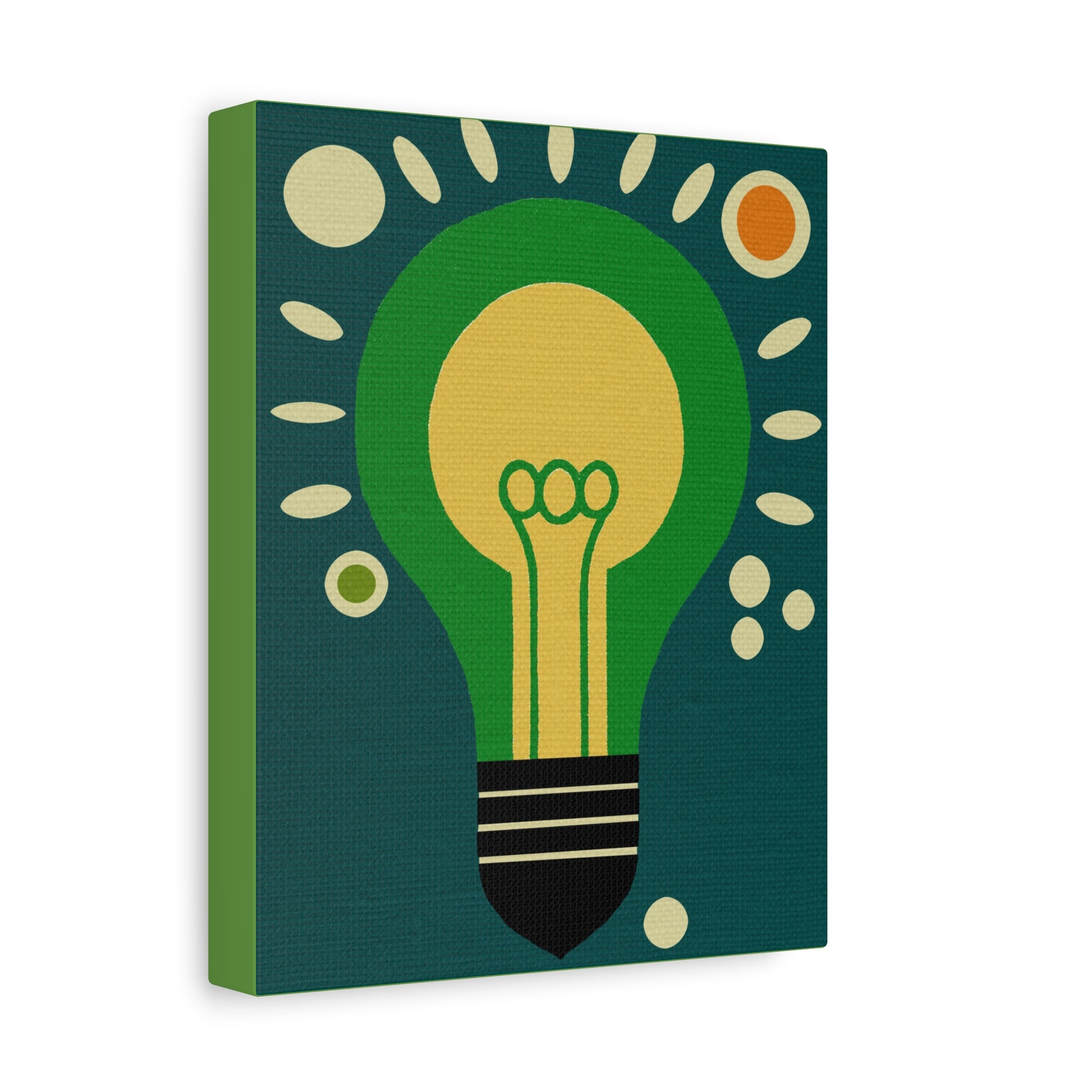 Midwest Modern Abstract Pop Art Style Idea Lightbulb Art - Matte Canvas, Stretched, 1.25" -  home decor, wall art, pop, lightbulb, ideas