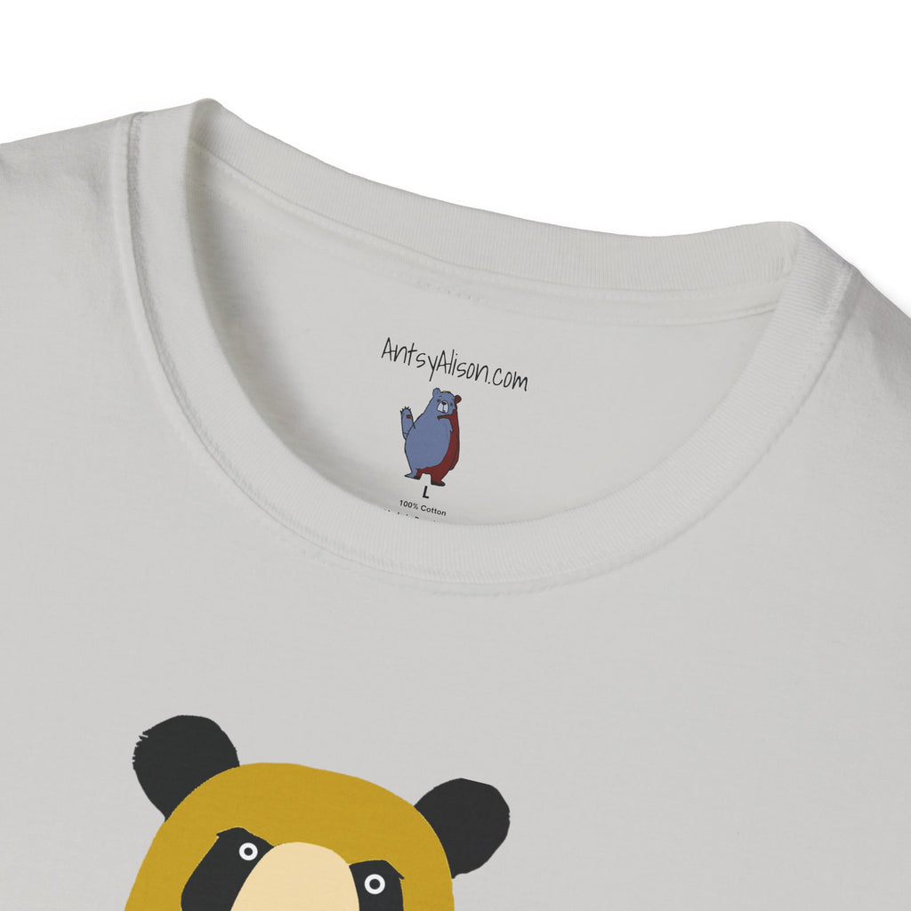 Yellow and Black Bear Number 5 Graphic Art - 100% Cotton T-Shirt