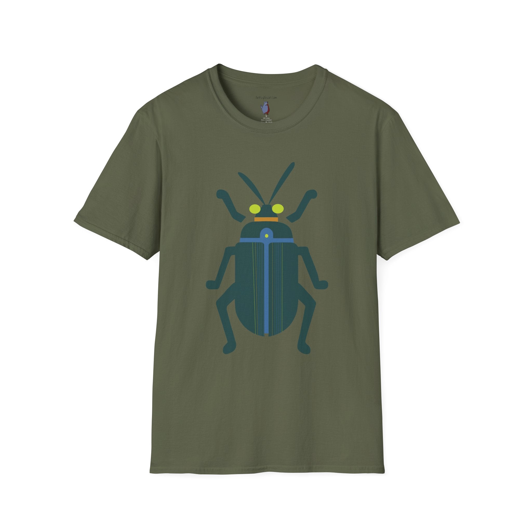 Midwest Modern Beetle Number Four Graphic Art Tee - 100% Cotton T-Shirt