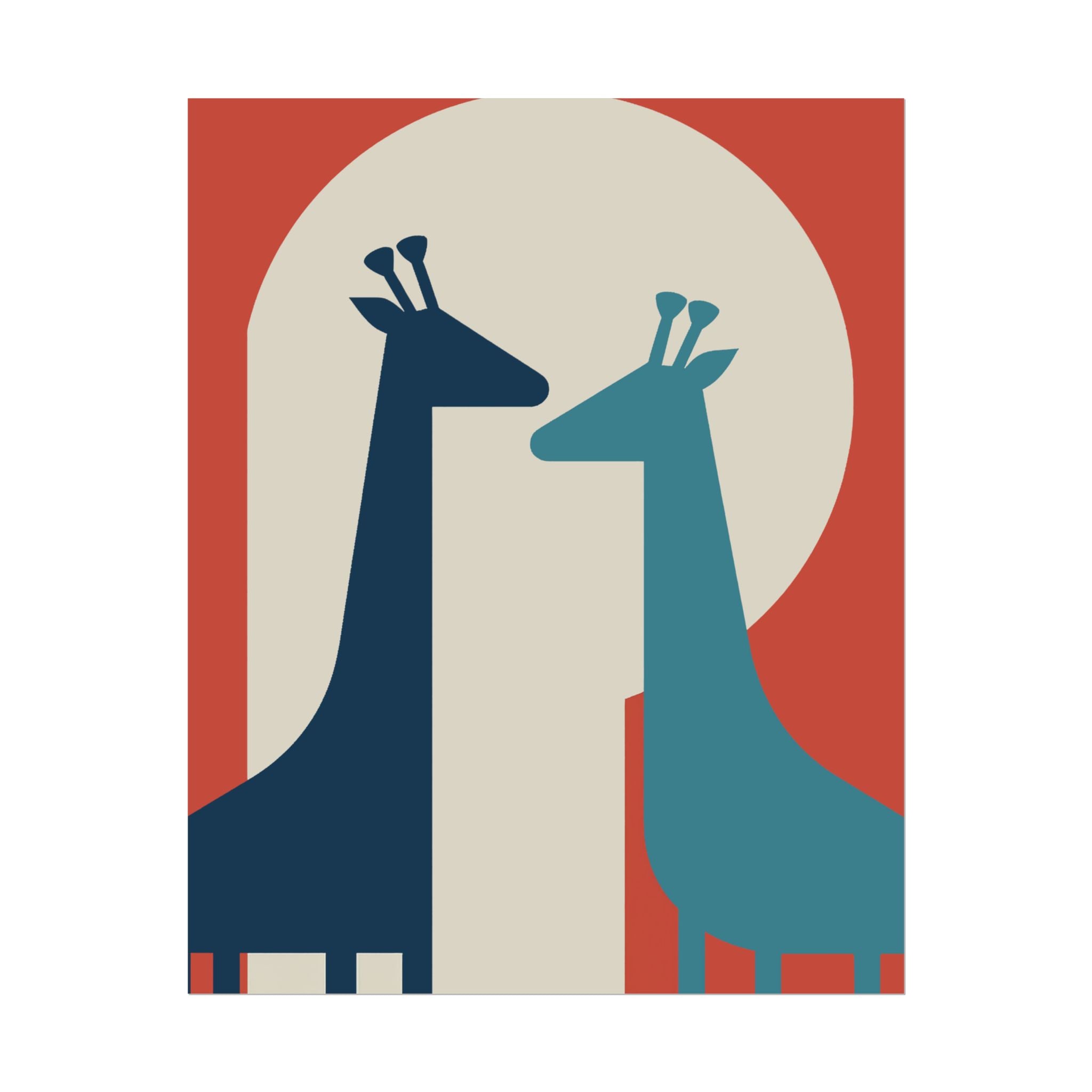 Animal Love Print Giraffes Only Rolled Poster - Animals, Giraffe, Valentines Day, Nature, Love