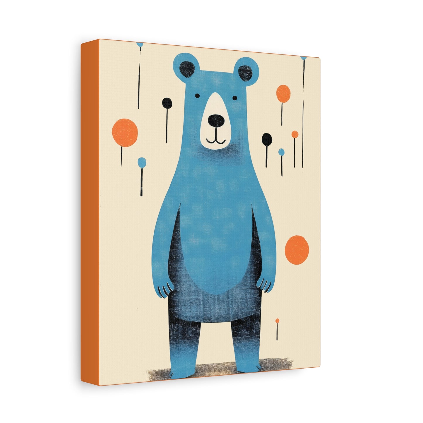 Midwest Modern Blue Bear Nursery Art Print No. 2 - Matte Canvas, Stretched, 1.25"