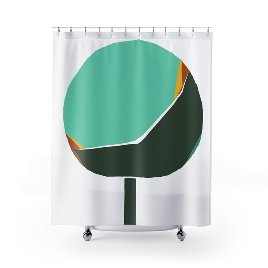 Big Modern Puff Tree Shower Curtain