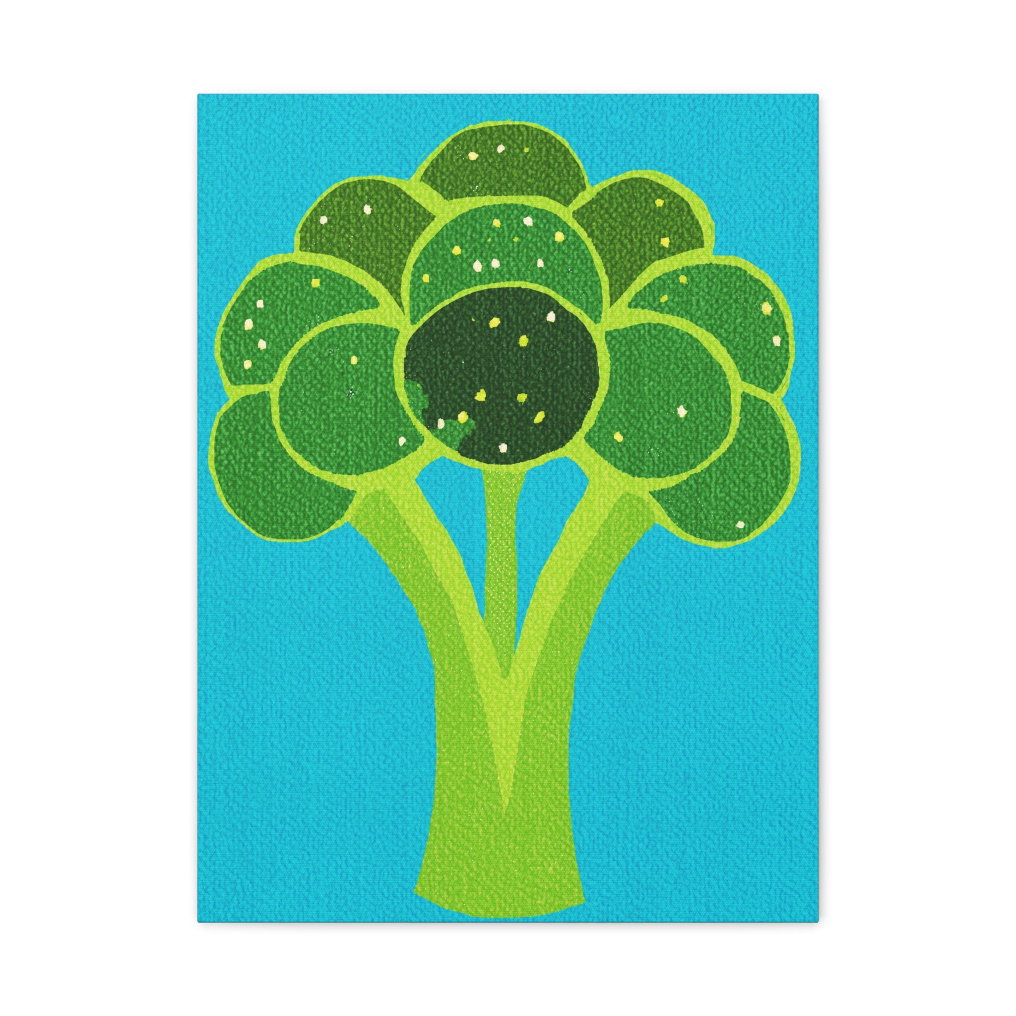 Comfort Food Pop Art Print- Broccoli Bunch -Matte Canvas, Stretched, 1.25"