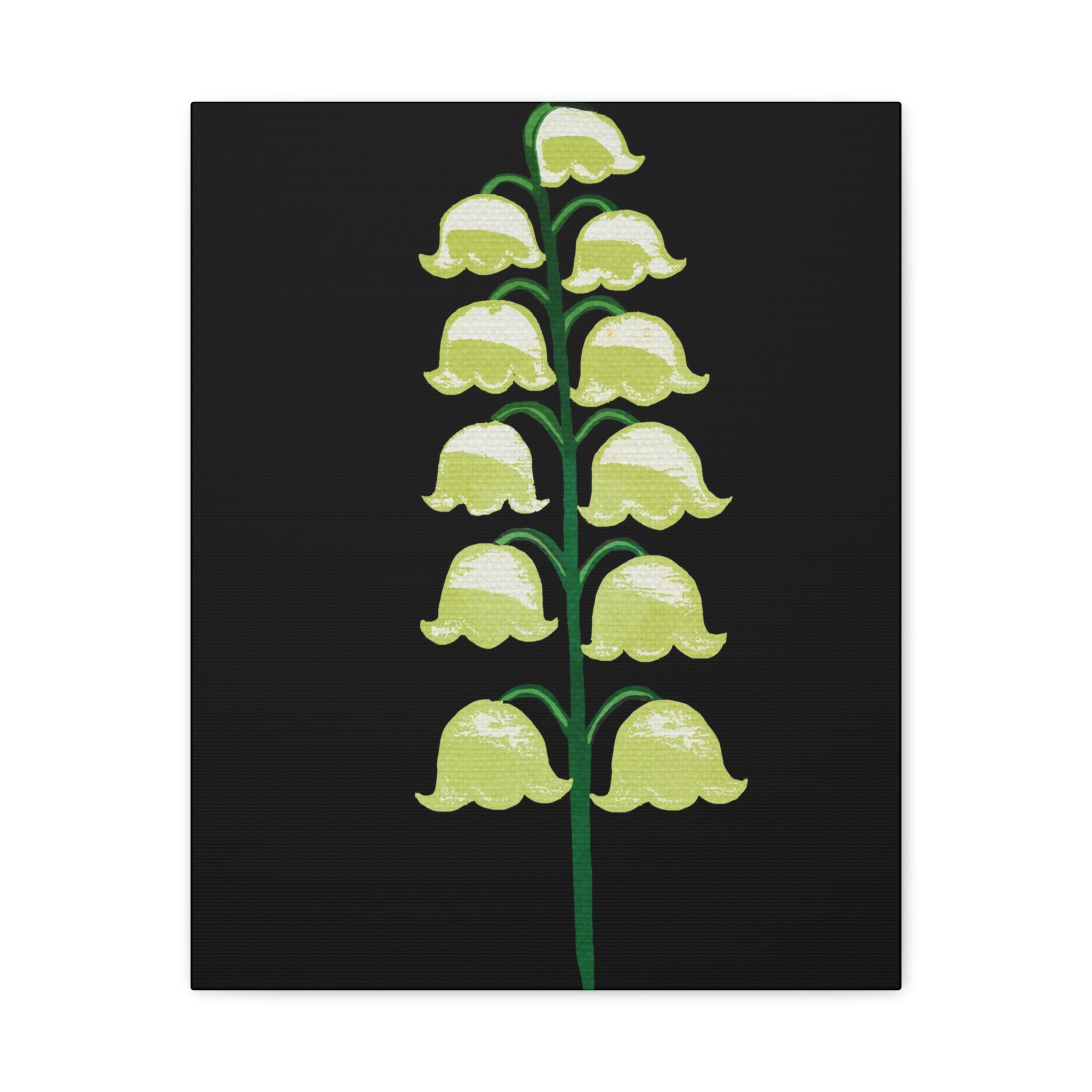 Midwest Modern Abstract Lily of the Valley Floral Print - Matte Canvas, Stretched, 1.25" - Floral, lily
