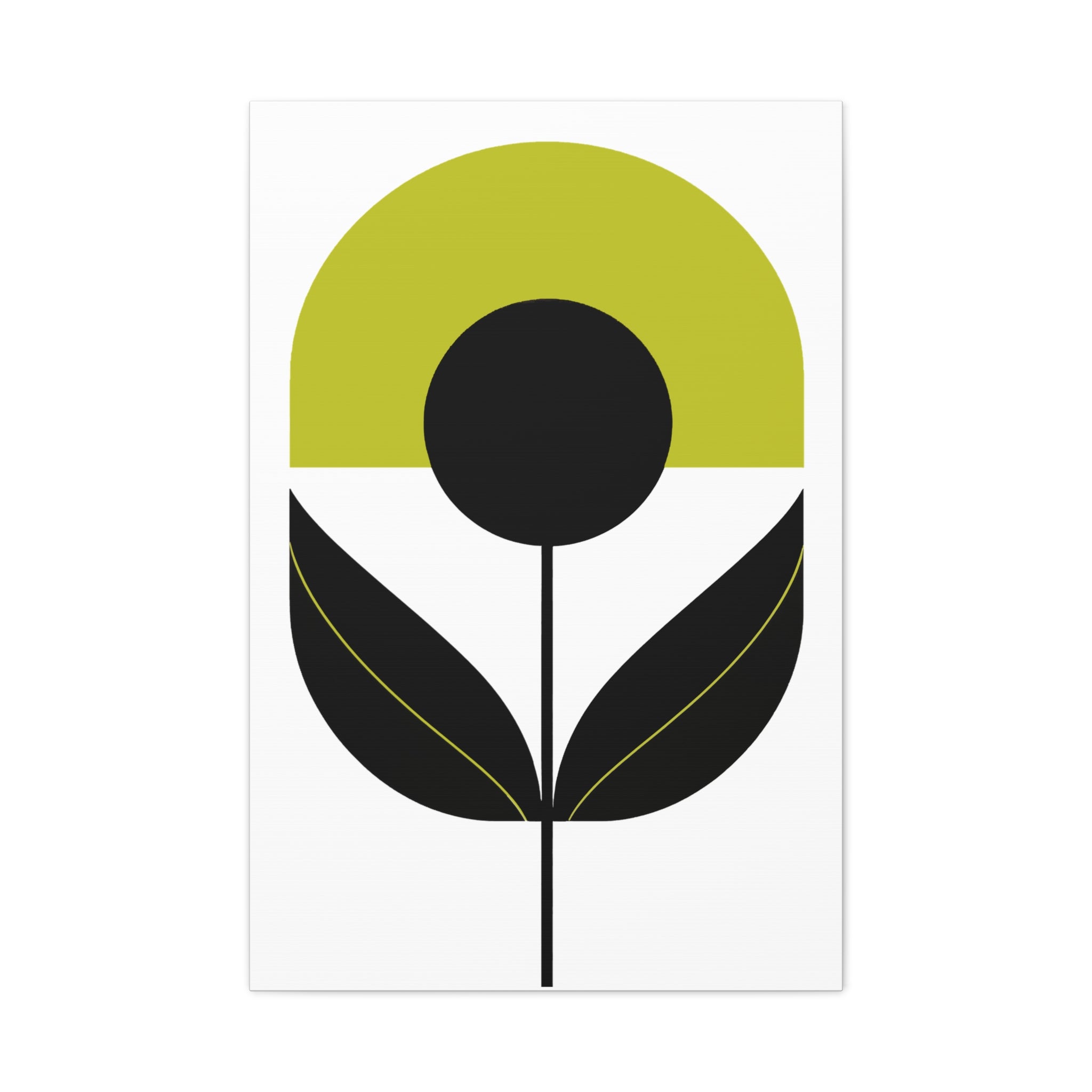 Mossy Green Mod Flower - Matte Canvas, Stretched, 1.25"
