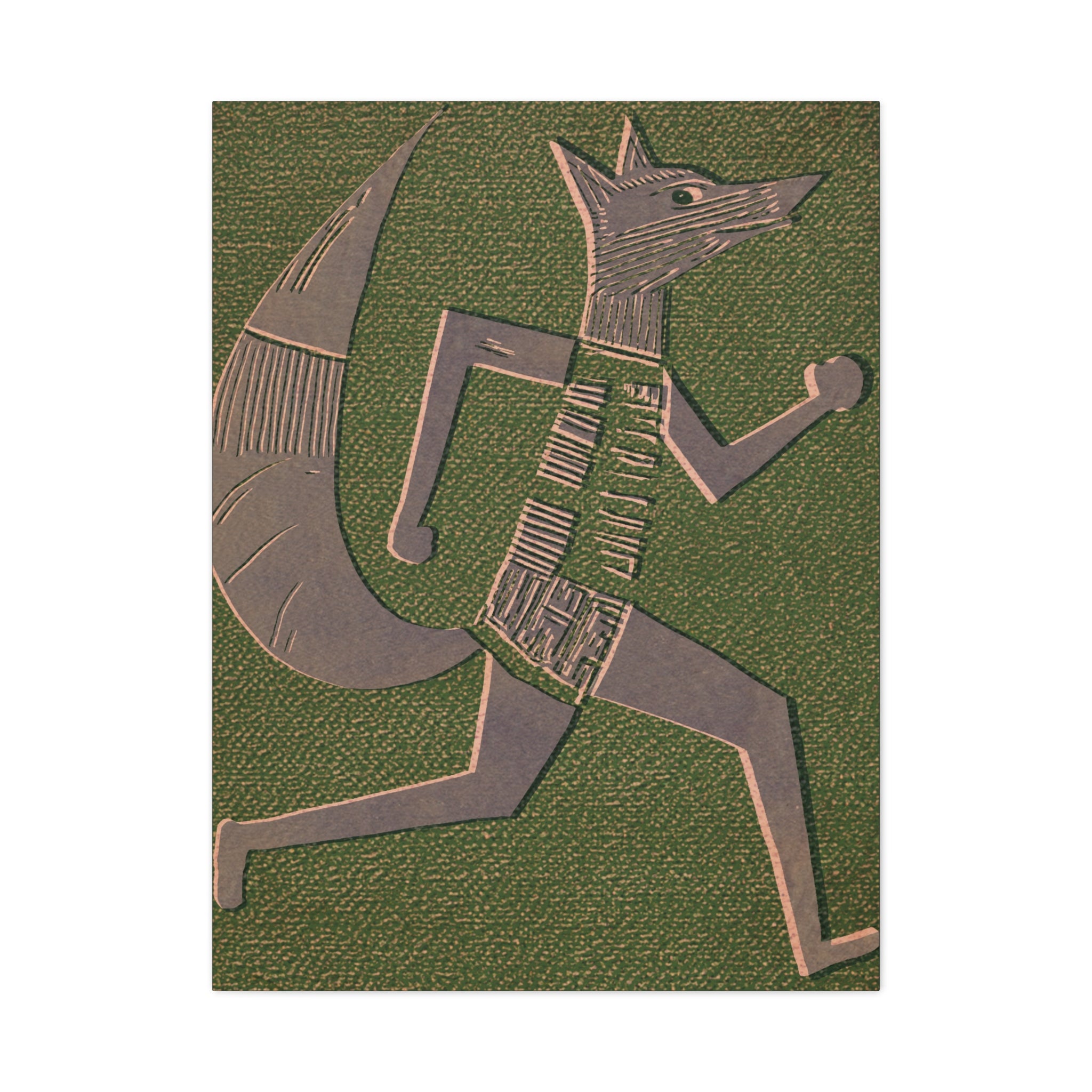 Midwest Modern Running Fox Print - Matte Canvas, Stretched, 1.25"