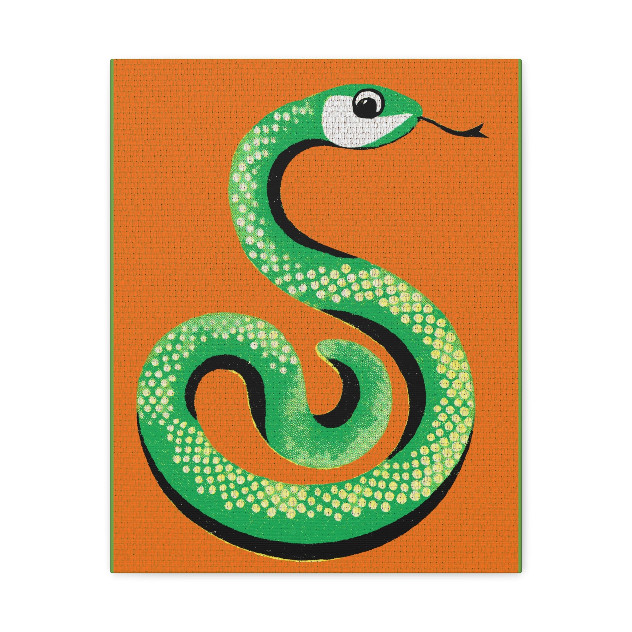 Retro Snake Pop Art Print -Matte Canvas, Stretched, 1.25"