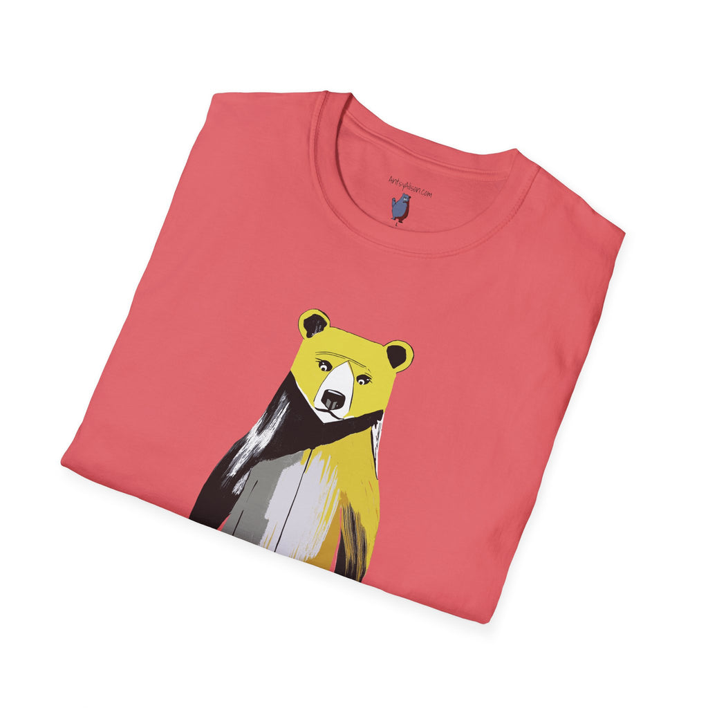 The Painted Black Bear Graphic Art Tee - 100% Cotton T-Shirt