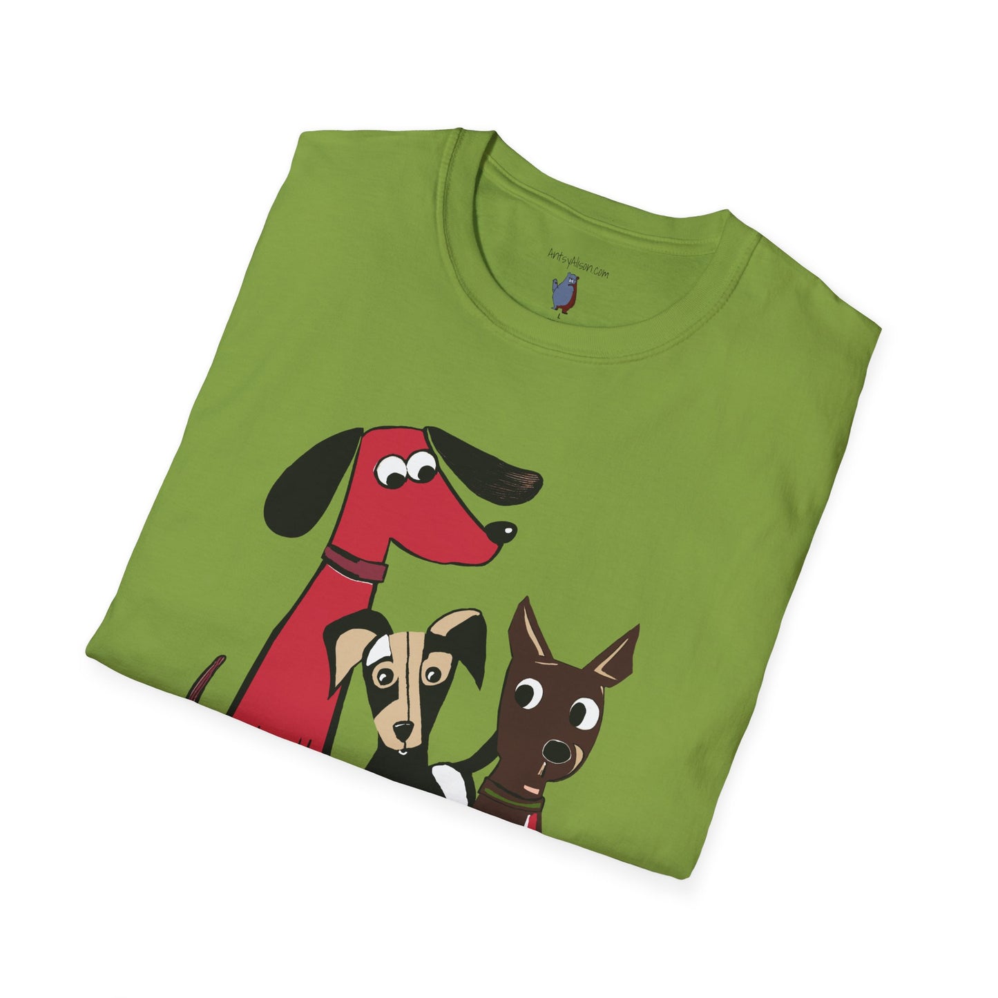 Retro Dog Trio Graphic Art - 100% Cotton T-Shirt