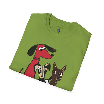 Retro Dog Trio Graphic Art - 100% Cotton T-Shirt