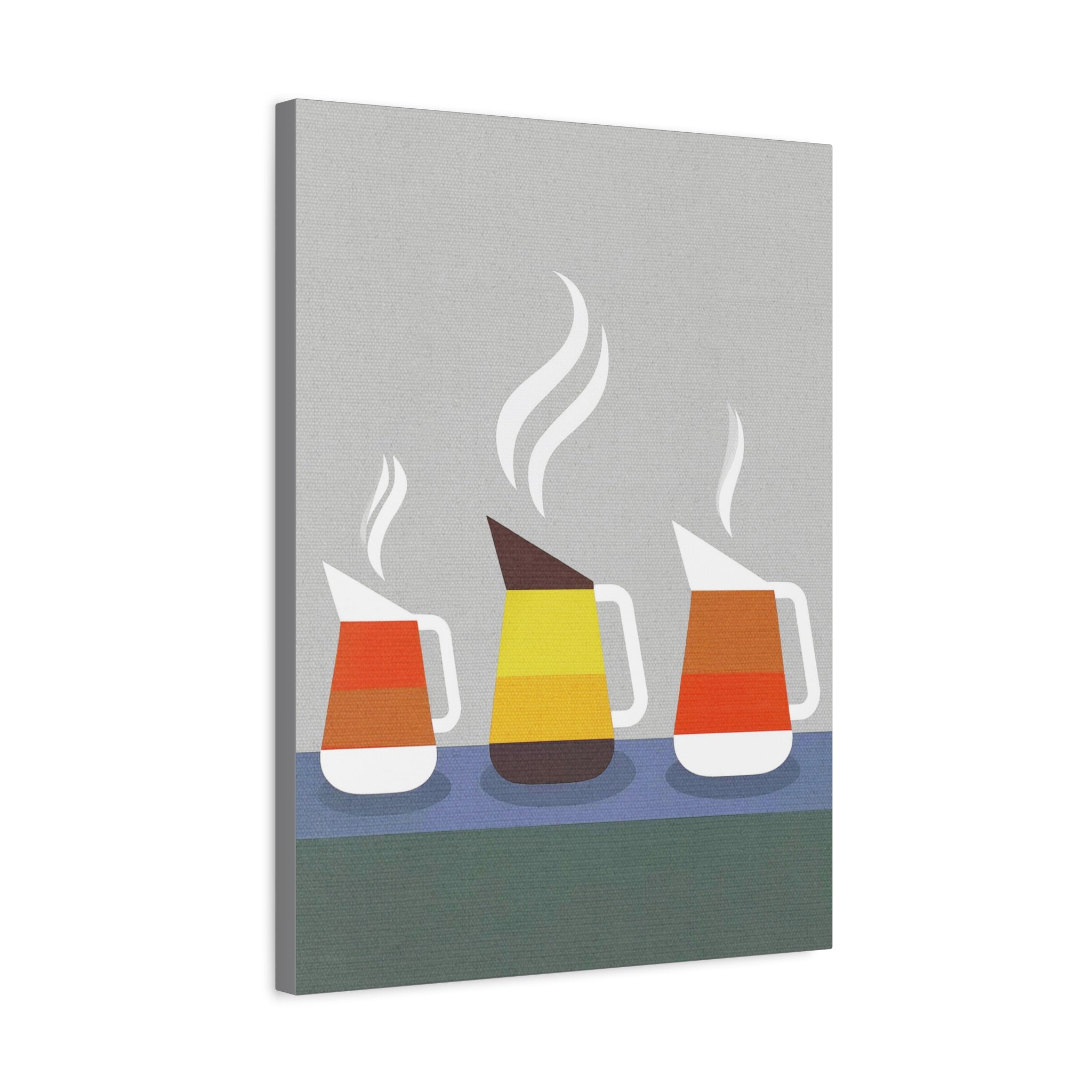 Danish Modern Inspired Coffee Pot Graphic Art Print - Matte Canvas, Stretched, 1.25"