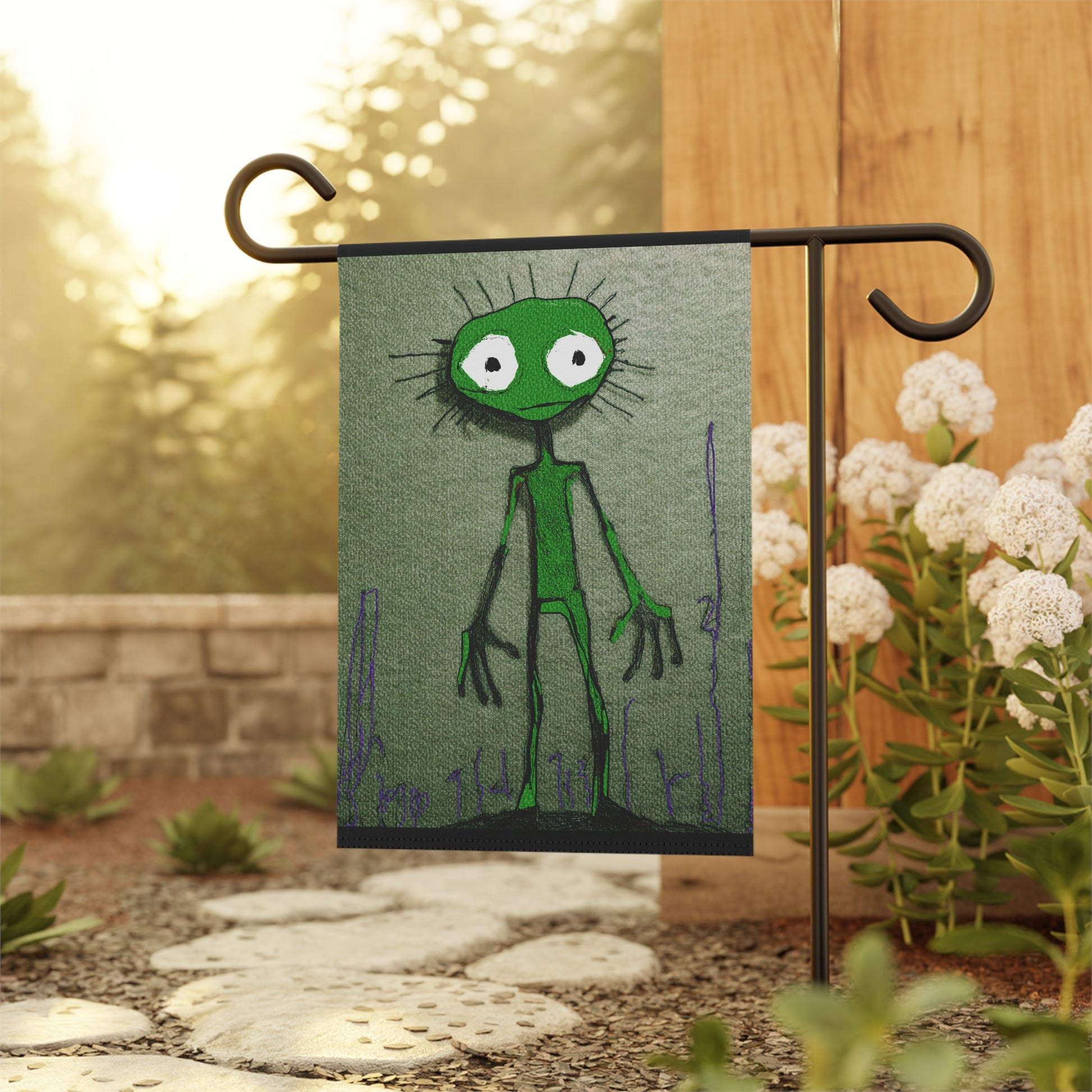 Halloween Seasonal Midwest Mod Green Creature Monster Pop Art Whimsical Yard Decoration, Unique Home & Garden Decor, Outdoor Signs, Fun Garden Art