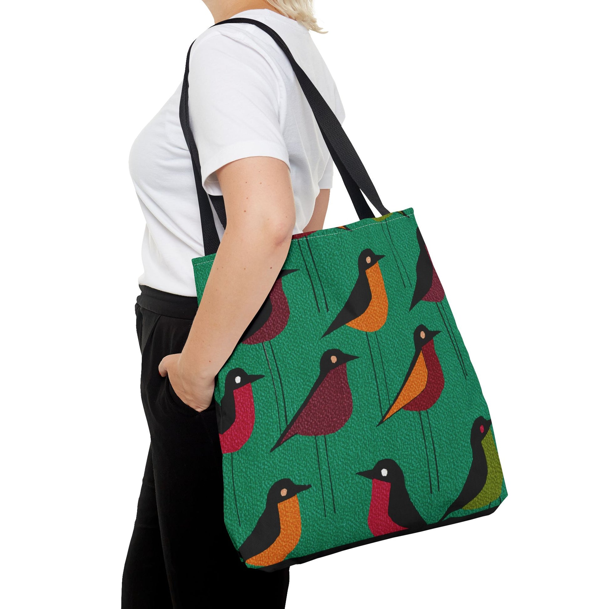Whimsical Shore Bird Pattern Tote Bag, Eco-Friendly Shopping Bag, Beach Tote, Gift for Nature Lovers, Summer Accessory, Lightweight Carryall