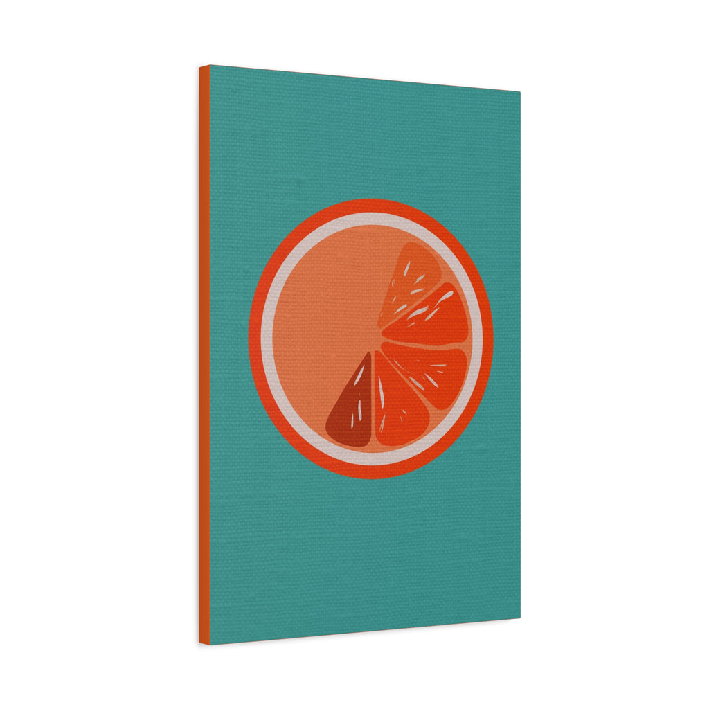 Midwest Modern Icon Pop Art Orange Slice Print - Matte Canvas, Stretched, 1.25" - wall decor, fun art,  bold, fruit, orange